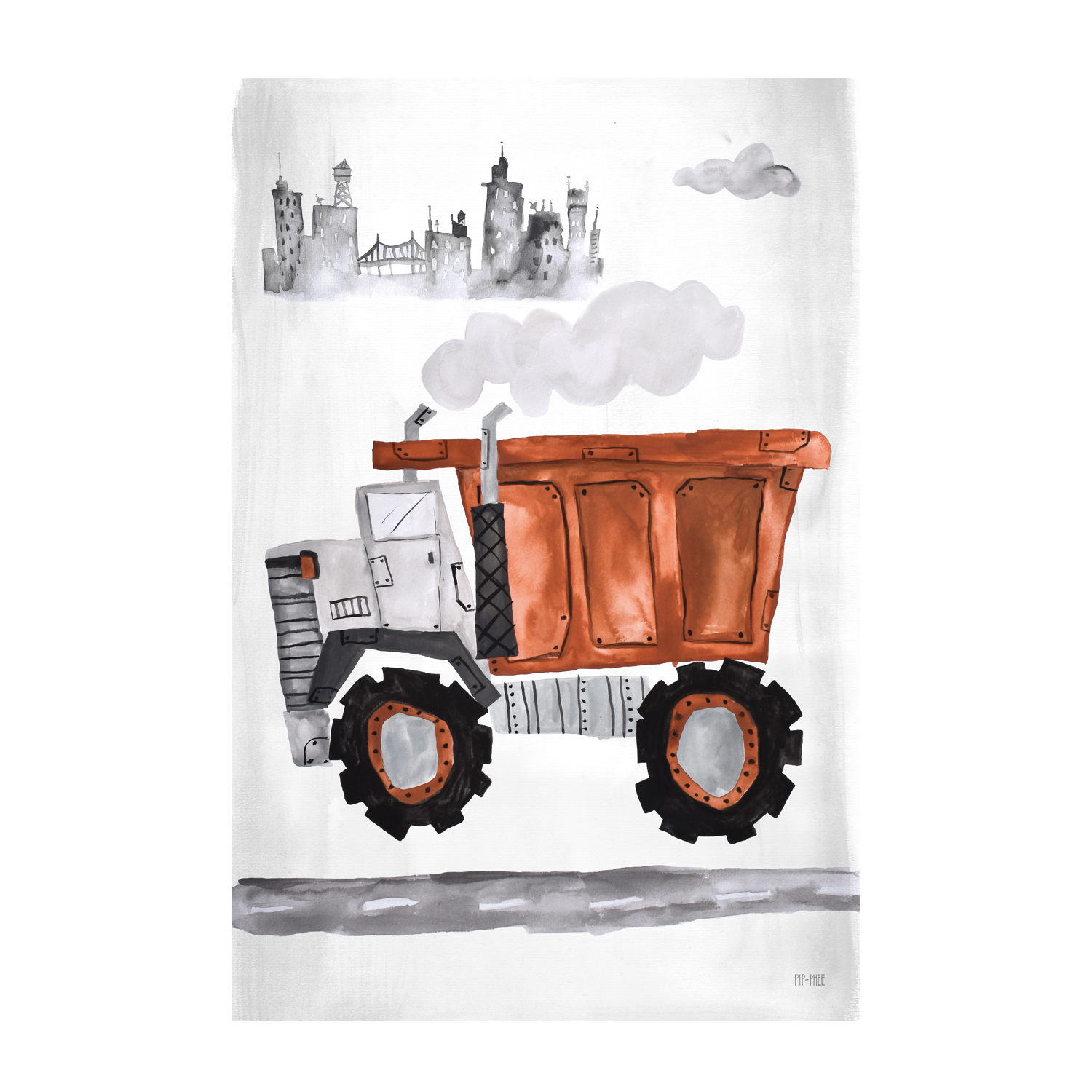 wall-art-print-canvas-poster-framed-Truck Red , By Pip and Phee-1