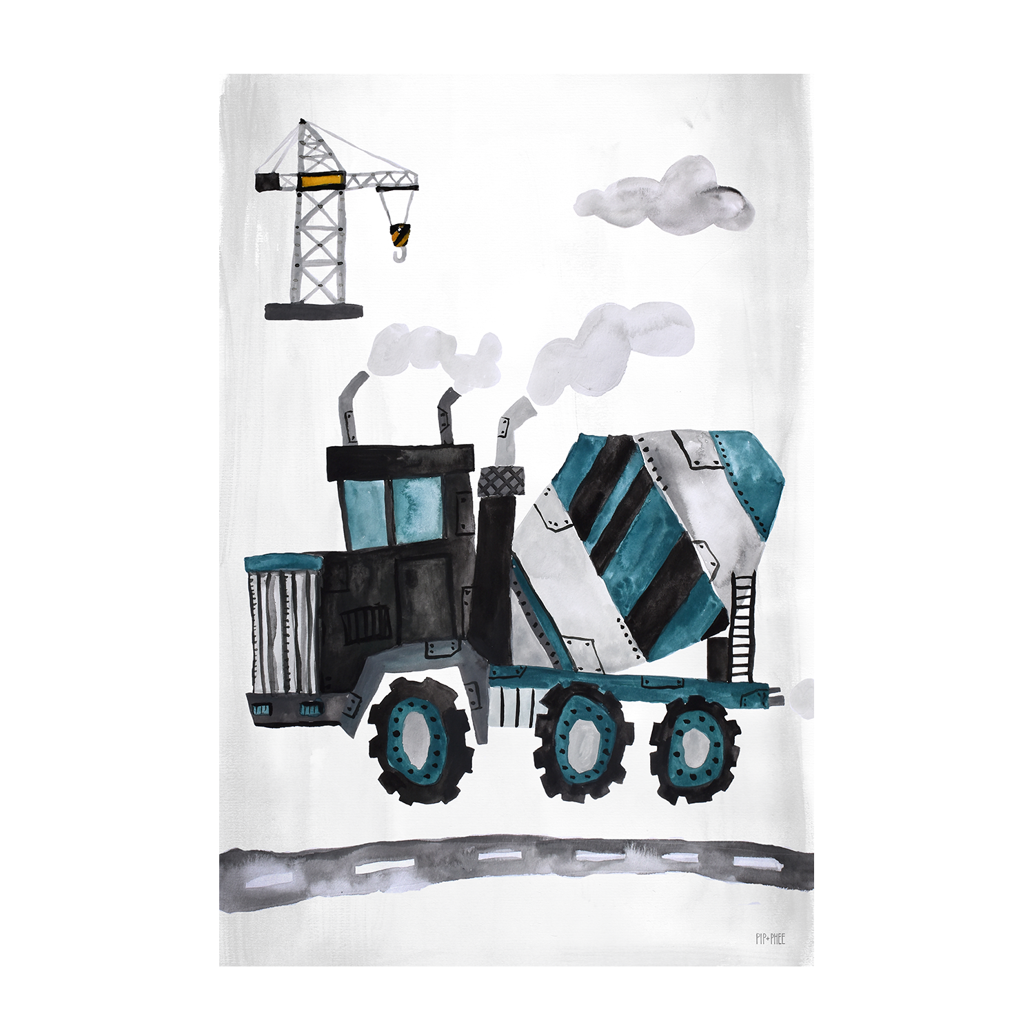 wall-art-print-canvas-poster-framed-Trucks, Set of 3 , By Pip and Phee-9