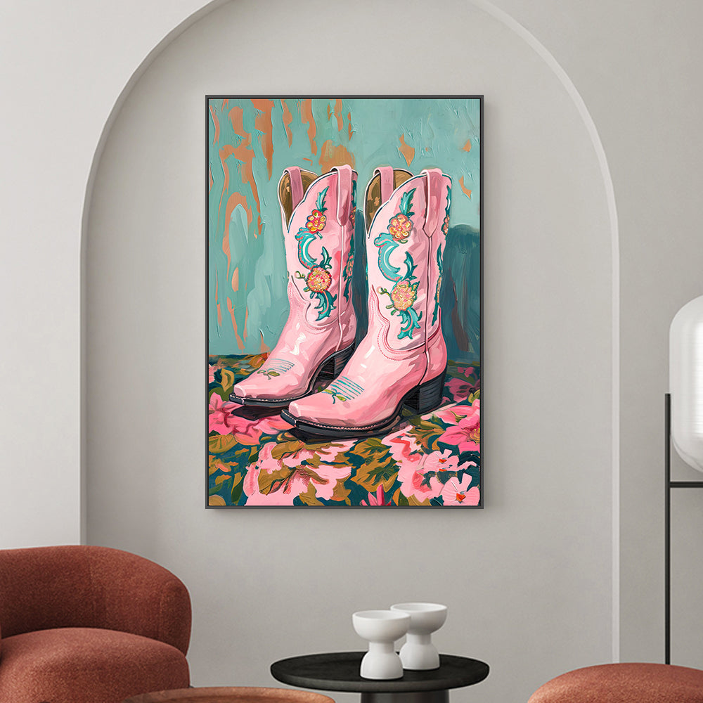 wall-art-print-canvas-poster-framed-Turqoise Boots , By Lady Hana-2