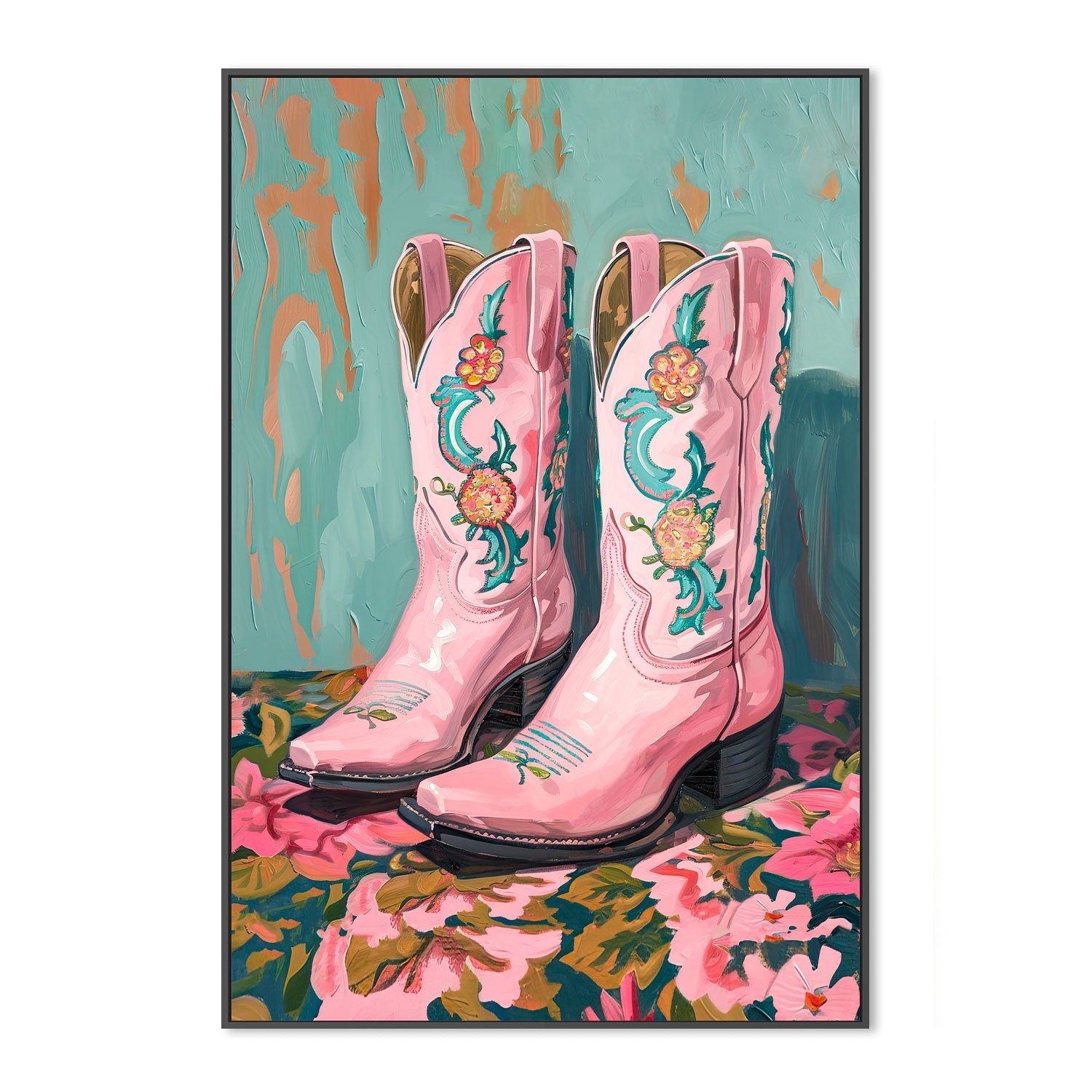 wall-art-print-canvas-poster-framed-Turqoise Boots , By Lady Hana-3