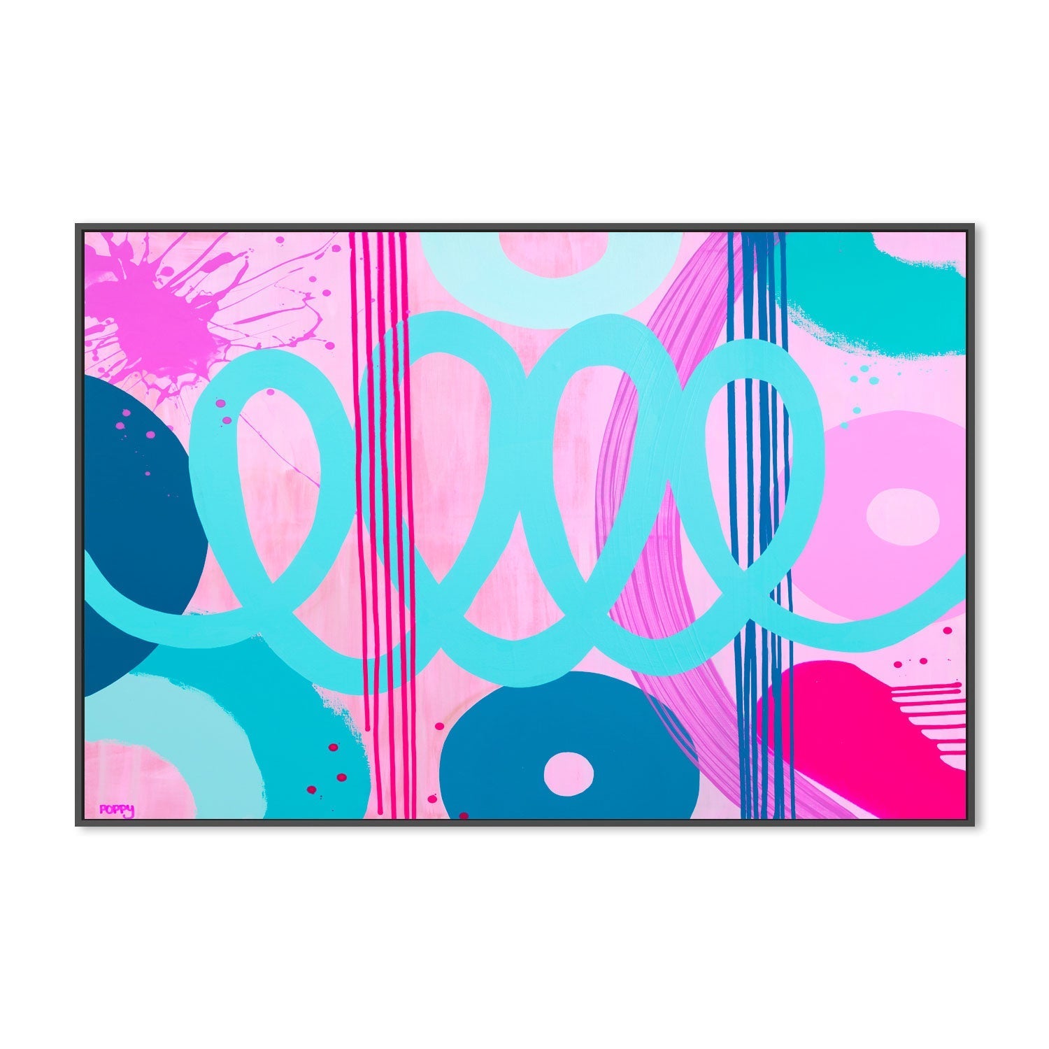 wall-art-print-canvas-poster-framed-Turquoise Wave, by Poppy Key, Exclusive To Gioia , By Poppy Key-3