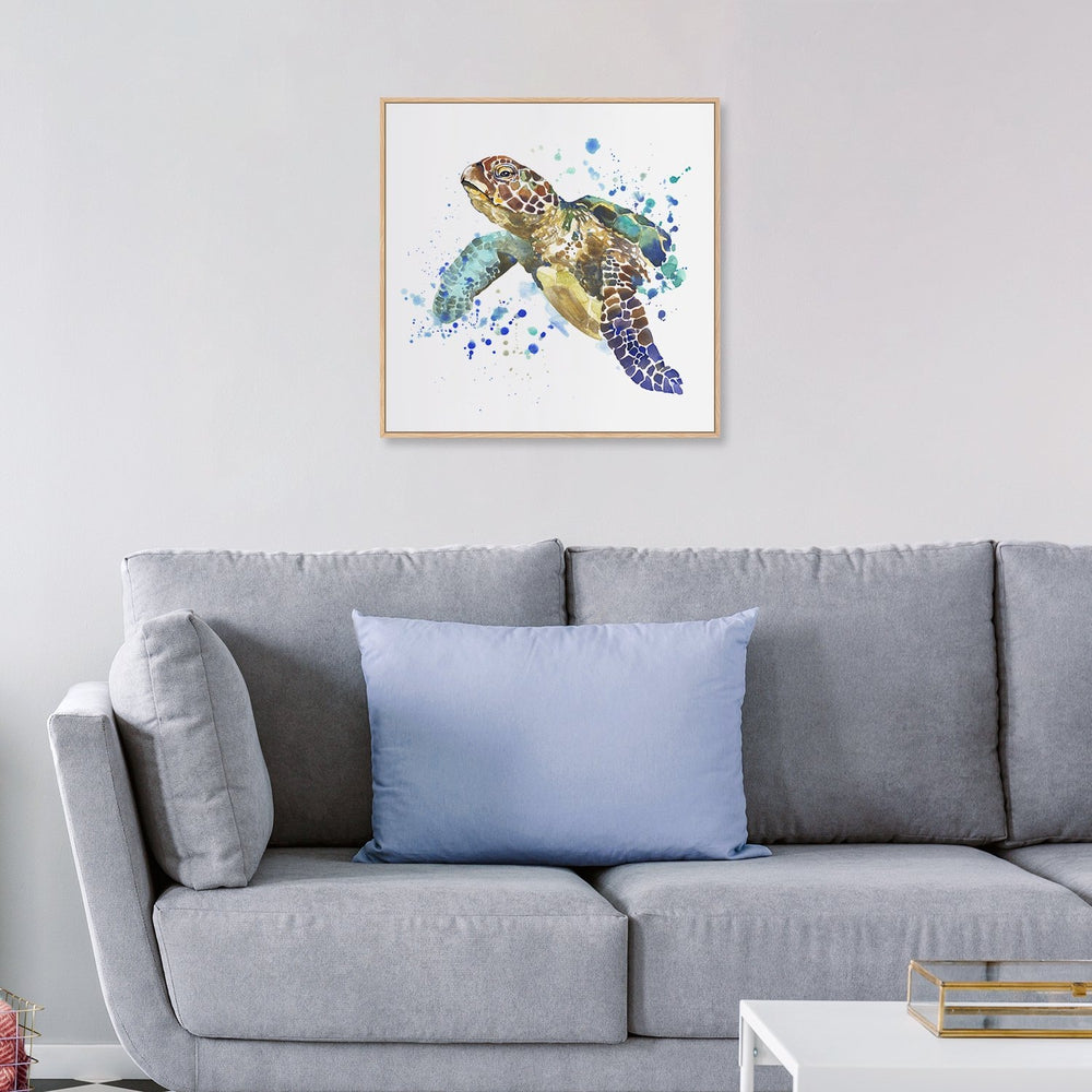 wall-art-print-canvas-poster-framed-Turtle, Watercolour Painting-by-Gioia Wall Art-Gioia Wall Art