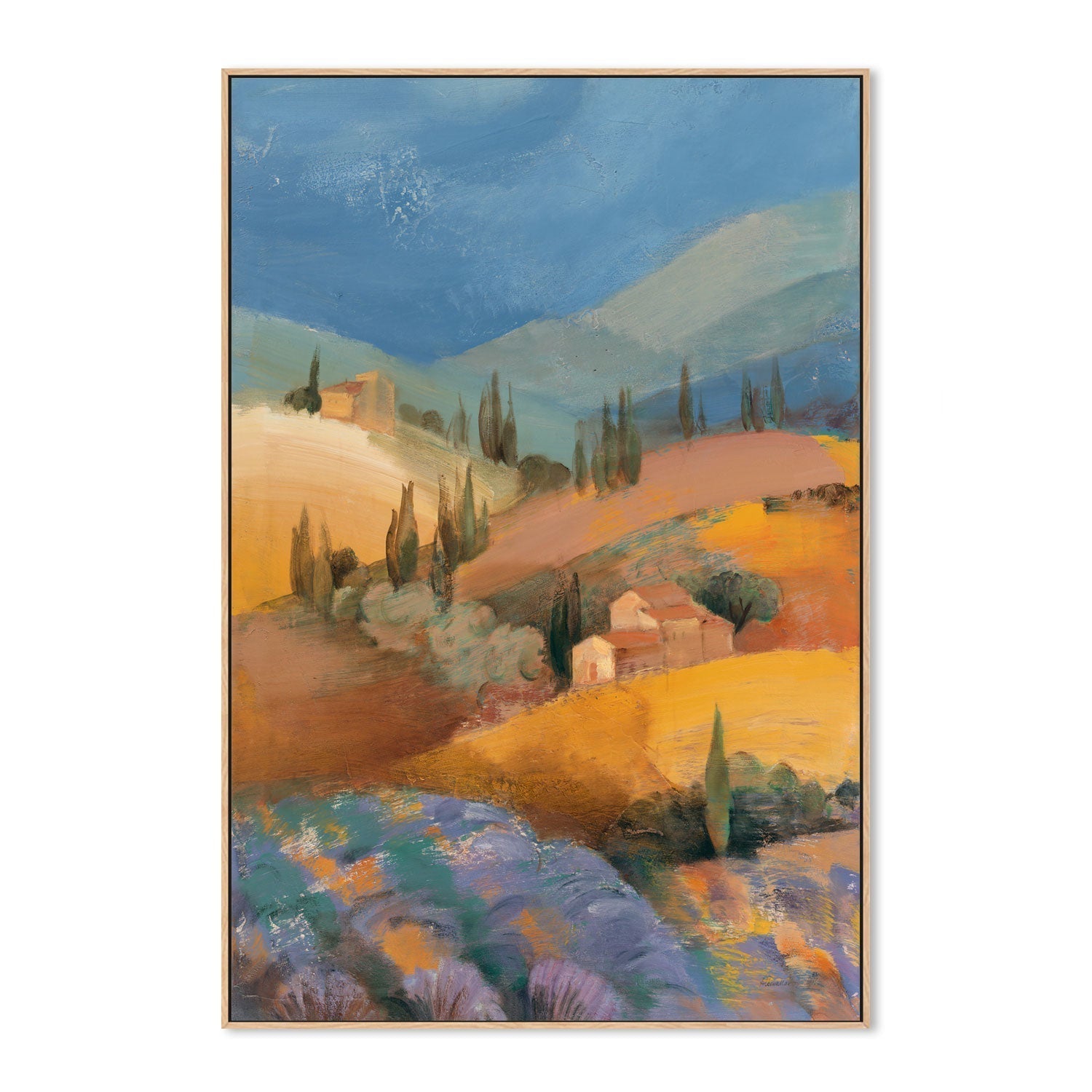 wall-art-print-canvas-poster-framed-Tuscan Fields, Style A , By Albena Hristova-GIOIA-WALL-ART