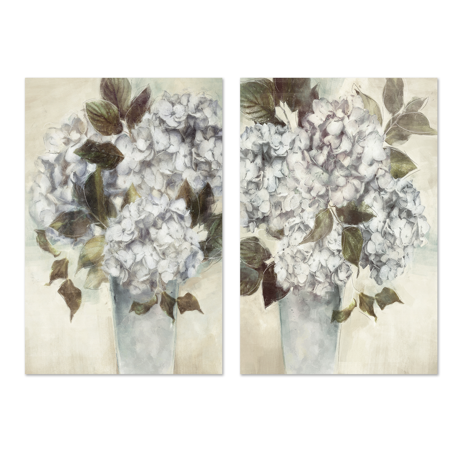 wall-art-print-canvas-poster-framed-Twilight Hydrangea, Style A & B, Set of 2 , By Nina Blue-1