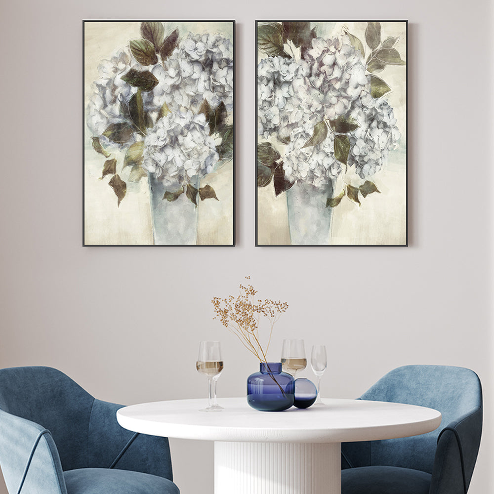 wall-art-print-canvas-poster-framed-Twilight Hydrangea, Style A & B, Set of 2 , By Nina Blue-2