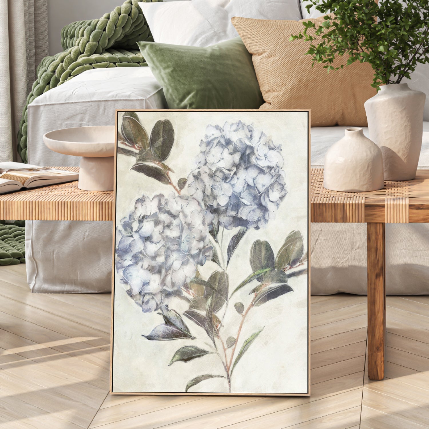 wall-art-print-canvas-poster-framed-Twilight Hydrangea, Style C , By Nina Blue-2