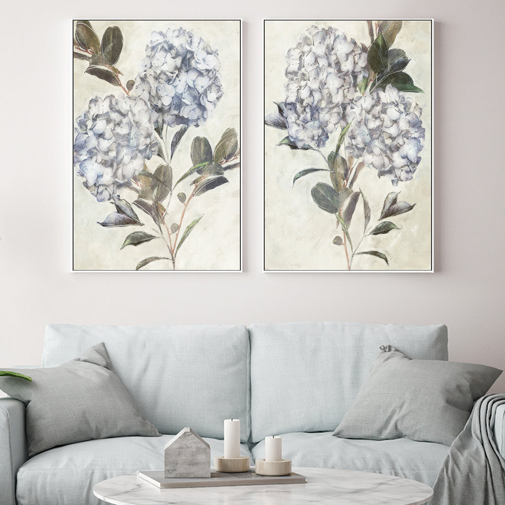 wall-art-print-canvas-poster-framed-Twilight Hydrangea, Style C & D, Set of 2 , By Nina Blue-2