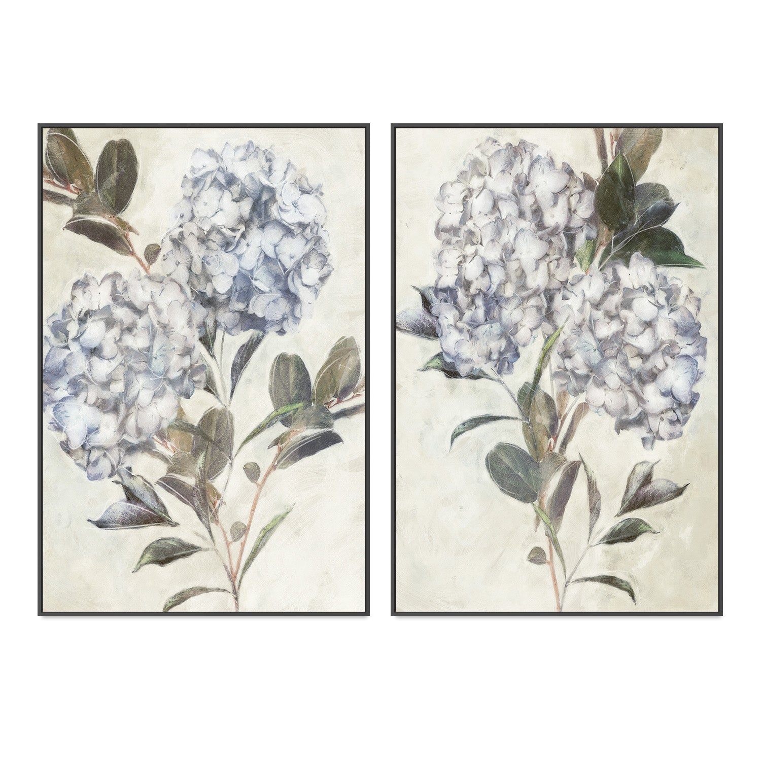 wall-art-print-canvas-poster-framed-Twilight Hydrangea, Style C & D, Set of 2 , By Nina Blue-3