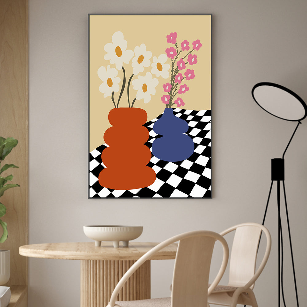 wall-art-print-canvas-poster-framed-Two Blooming Pottery , By Miho Art Studio , By Miho Art Studio-2