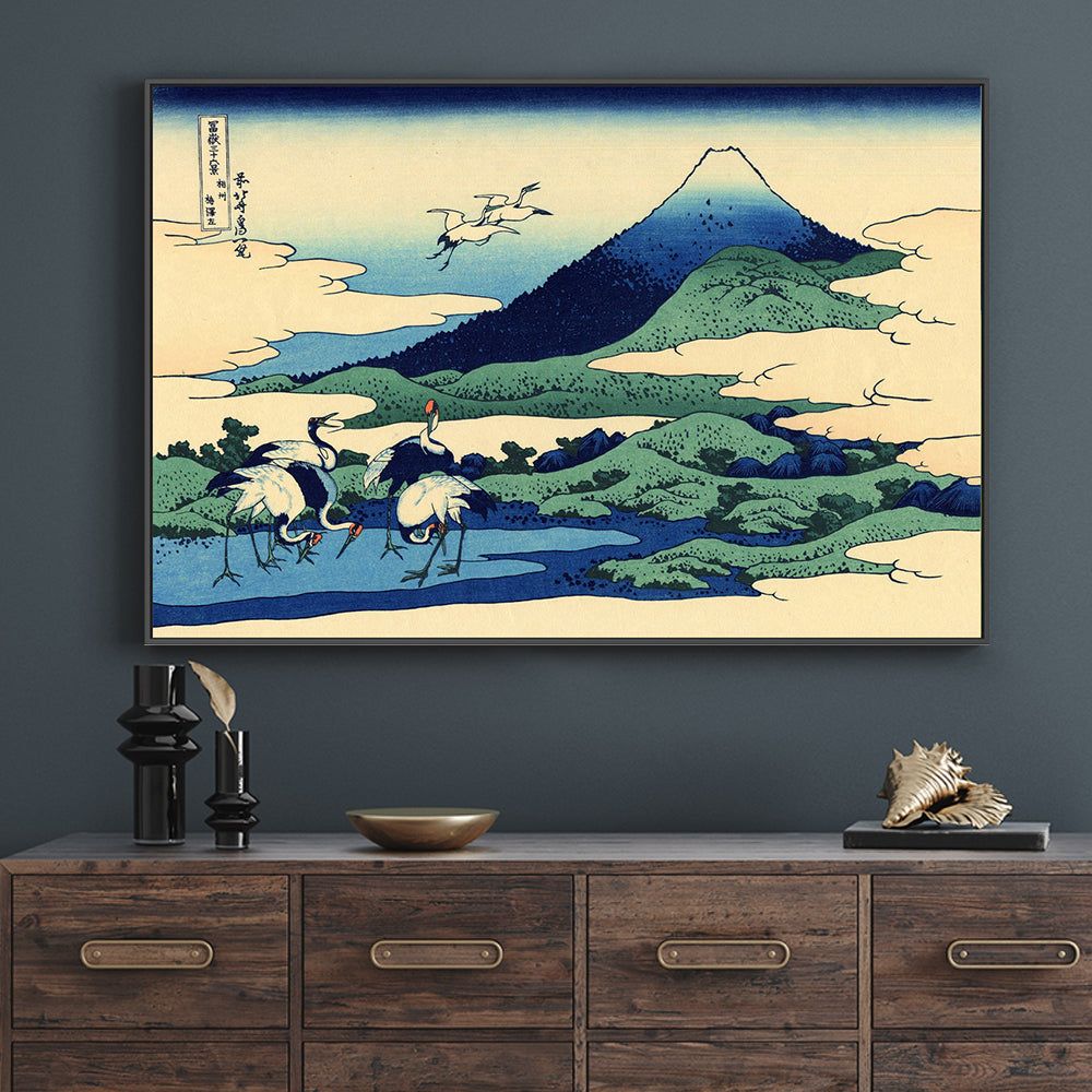 wall-art-print-canvas-poster-framed-Umegawa in Sagami province-by-Katsushika Hokusai-Gioia Wall Art