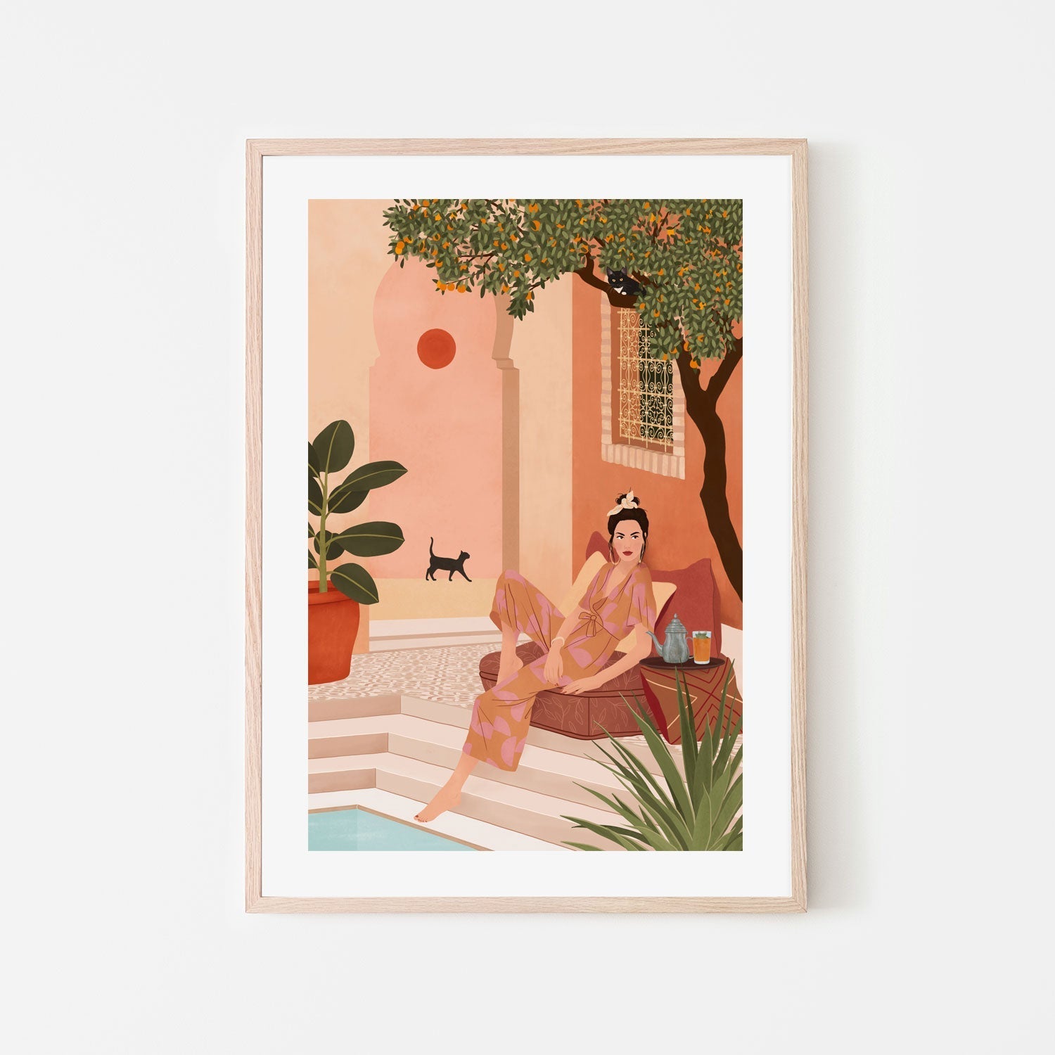 wall-art-print-canvas-poster-framed-Under The Orange Tree-GIOIA-WALL-ART