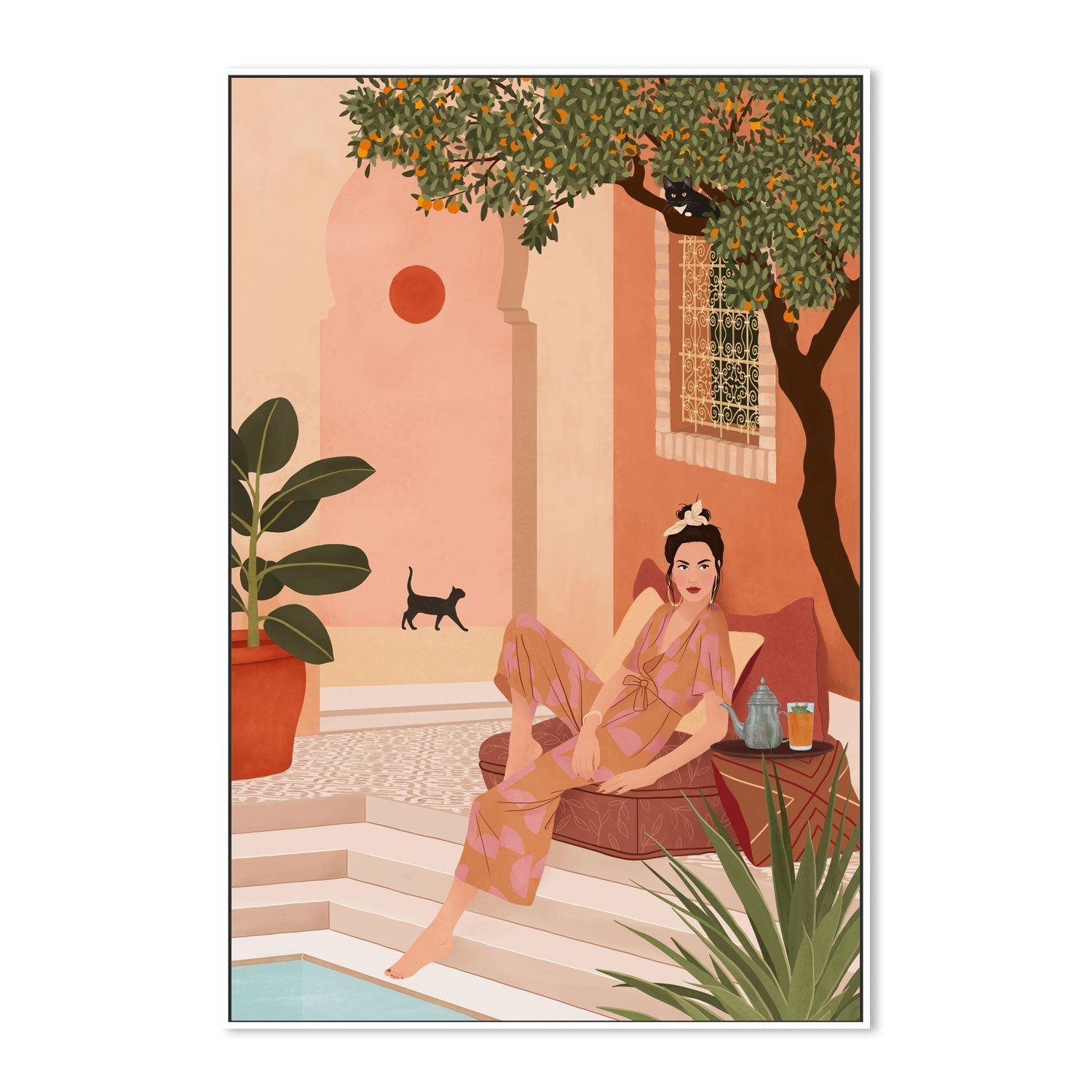 wall-art-print-canvas-poster-framed-Under The Orange Tree-GIOIA-WALL-ART