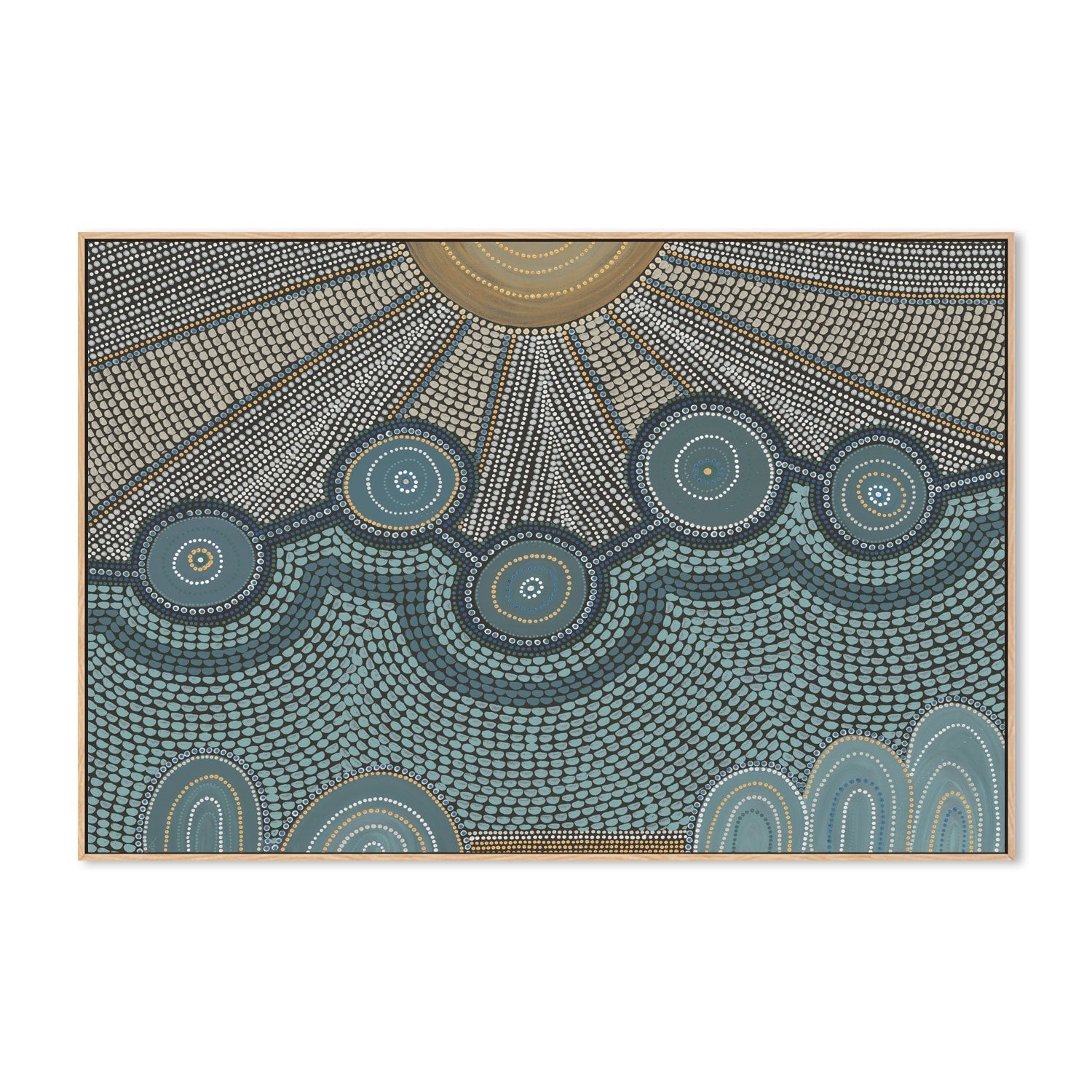 wall-art-print-canvas-poster-framed-Under The Sun, Muted Teal Colour , By Domica Hill-4