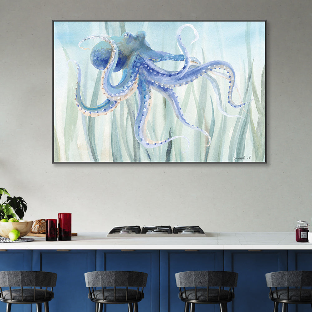 wall-art-print-canvas-poster-framed-Undersea Octopus Seaweed , By Danhui Nai-2