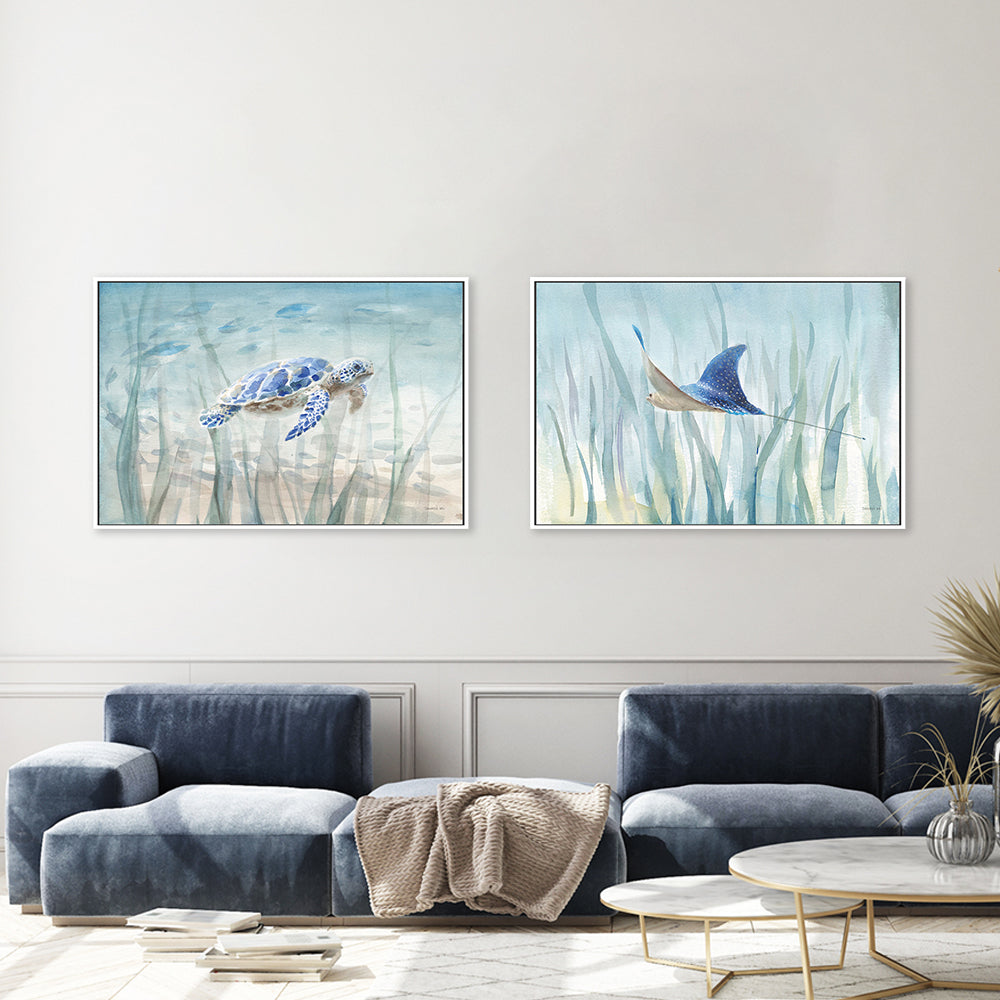 wall-art-print-canvas-poster-framed-Undersea, Set of 2-by-Danhui Nai-Gioia Wall Art