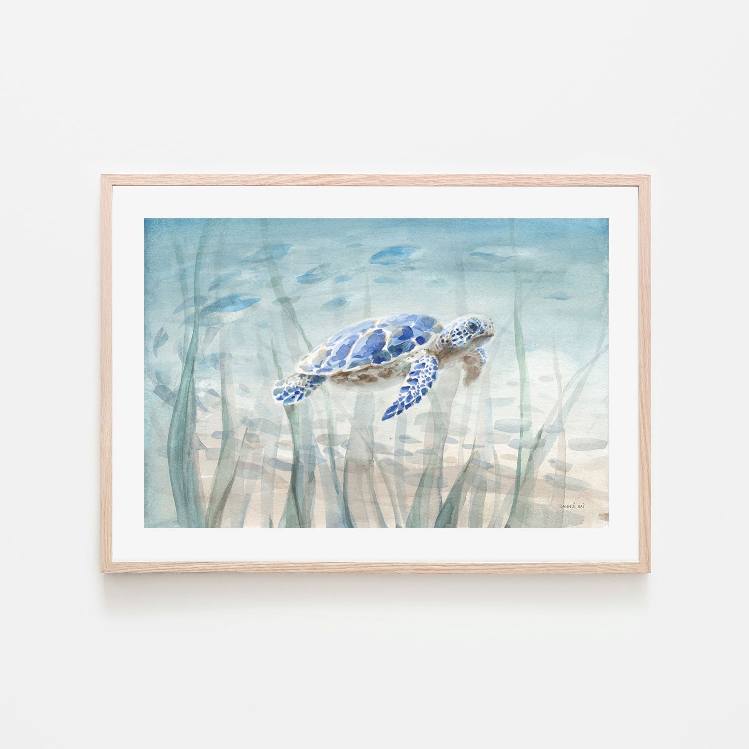 wall-art-print-canvas-poster-framed-Undersea Turtle-by-Danhui Nai-Gioia Wall Art