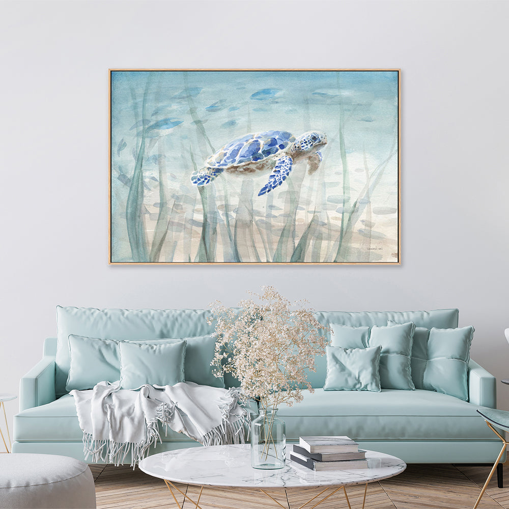 wall-art-print-canvas-poster-framed-Undersea Turtle-by-Danhui Nai-Gioia Wall Art