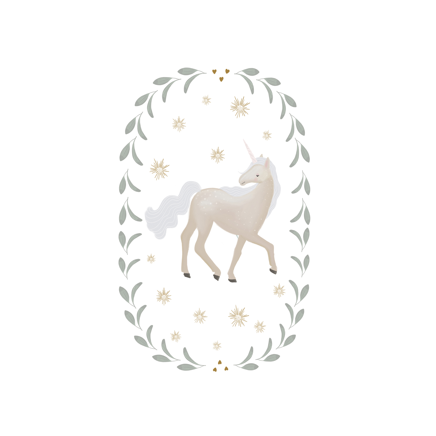 wall-art-print-canvas-poster-framed-Unicorn Garland , By Leah Straatsma-1