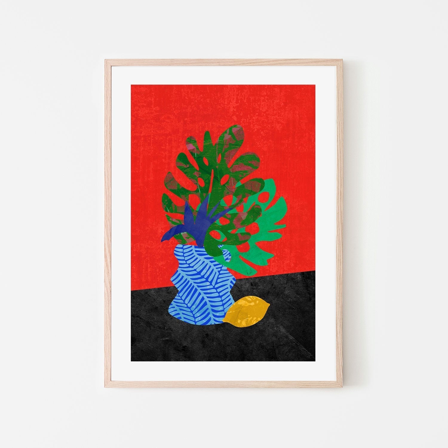 wall-art-print-canvas-poster-framed-Vase And Fruit, Style A , By Rogério Arruda-GIOIA-WALL-ART