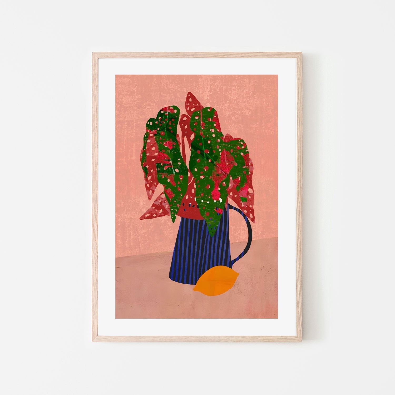 wall-art-print-canvas-poster-framed-Vase And Fruit, Style B , By Rogério Arruda-GIOIA-WALL-ART