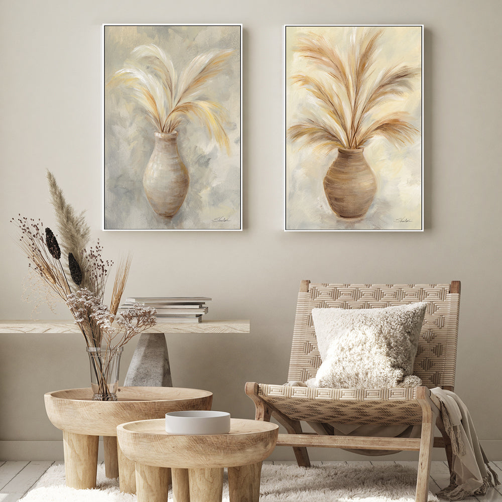 wall-art-print-canvas-poster-framed-Vase Of Grasses, Style A & B, Set of 2 , By Silvia Vassileva-GIOIA-WALL-ART