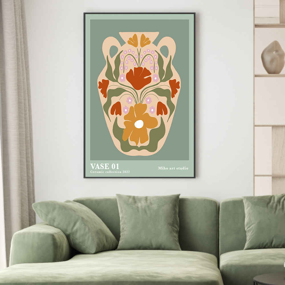 wall-art-print-canvas-poster-framed-Vase, Style A , By Miho Art Studio , By Miho Art Studio-2