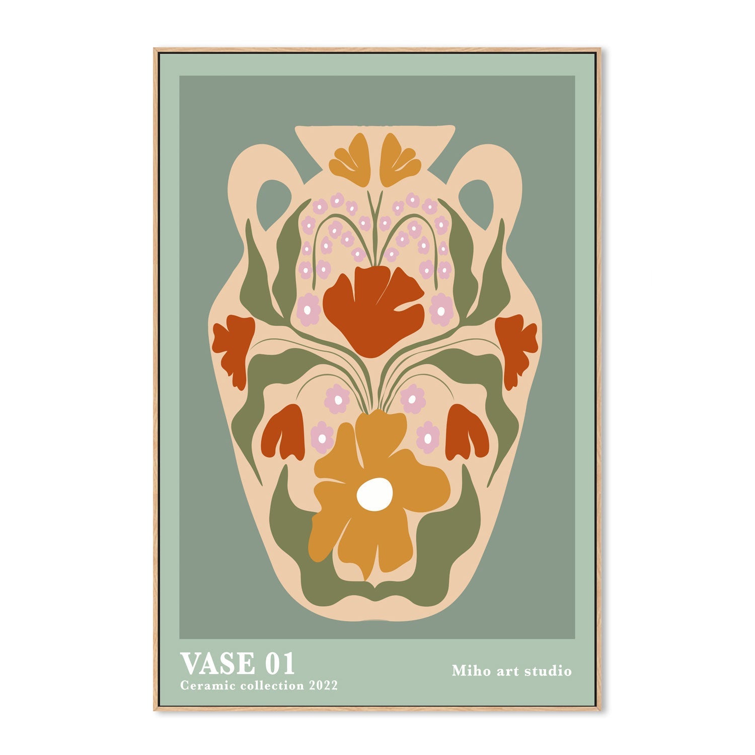 wall-art-print-canvas-poster-framed-Vase, Style A , By Miho Art Studio , By Miho Art Studio-4