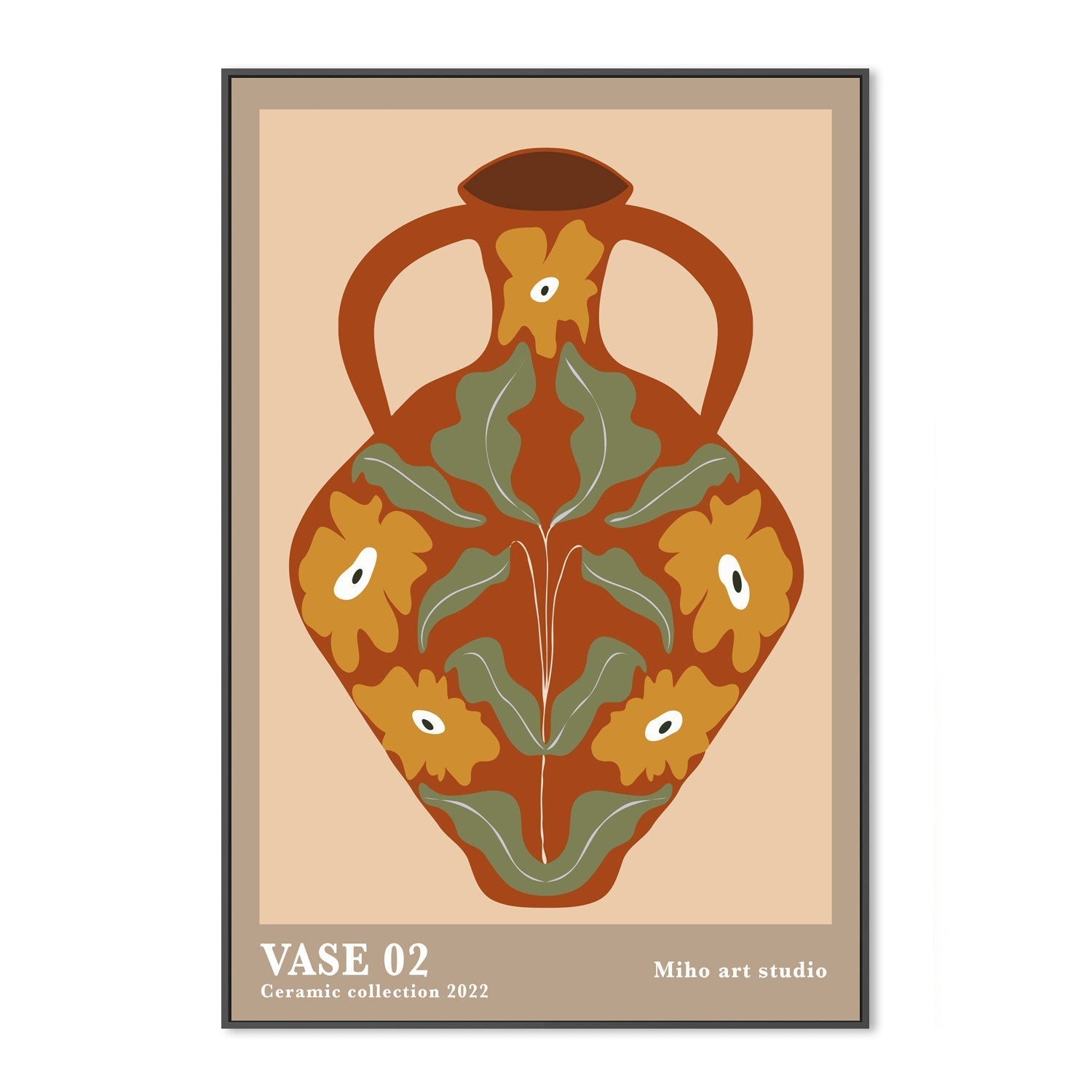 wall-art-print-canvas-poster-framed-Vase, Style B , By Miho Art Studio , By Miho Art Studio-3