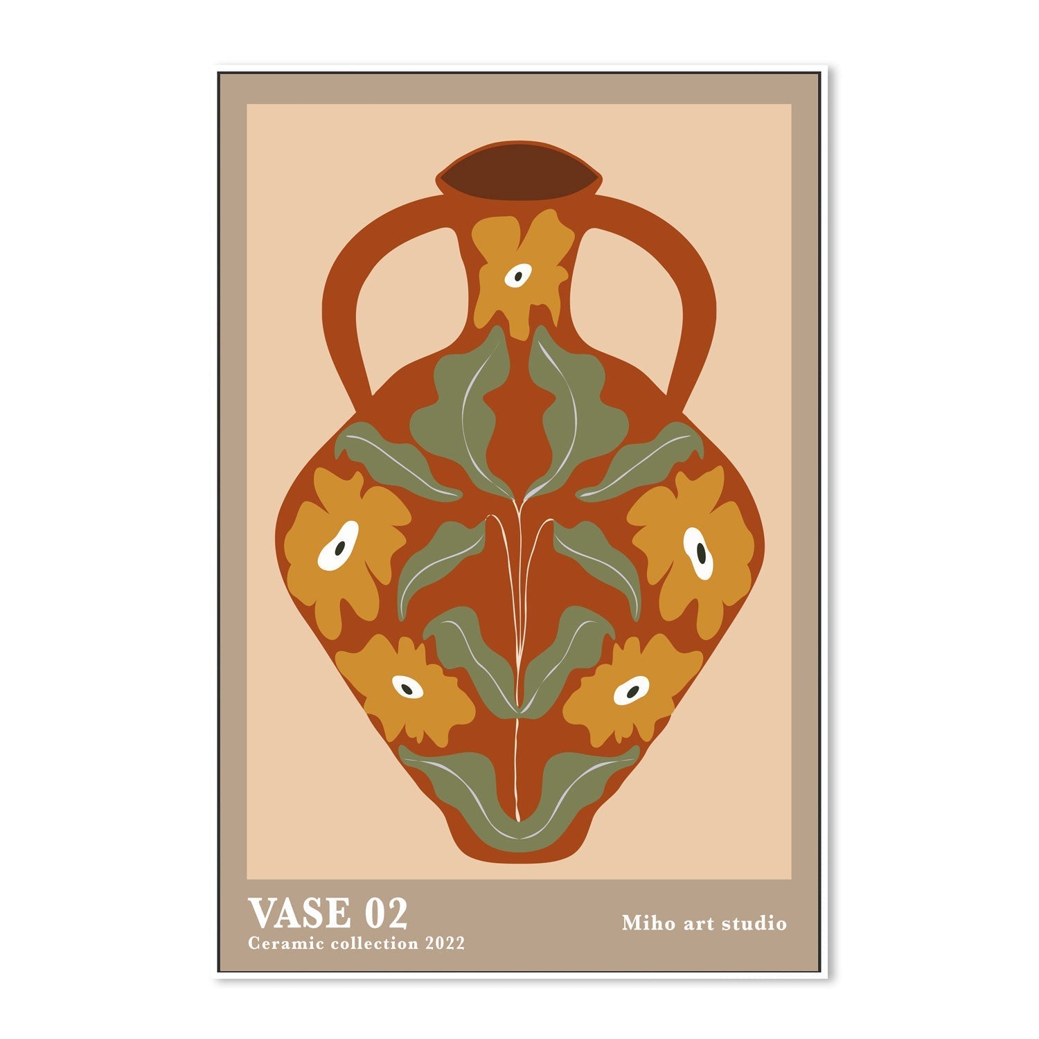 wall-art-print-canvas-poster-framed-Vase, Style B , By Miho Art Studio , By Miho Art Studio-5