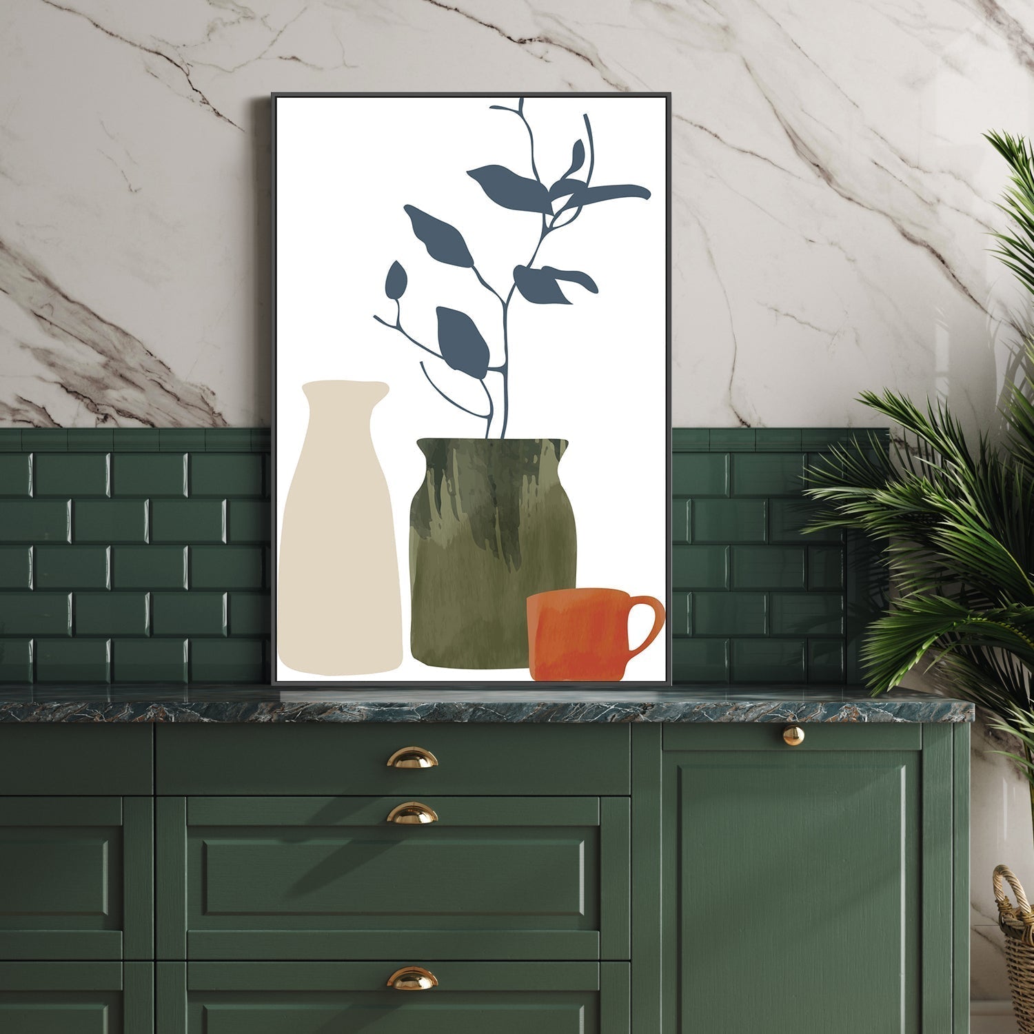 wall-art-print-canvas-poster-framed-Vase Trio, Style A-GIOIA-WALL-ART