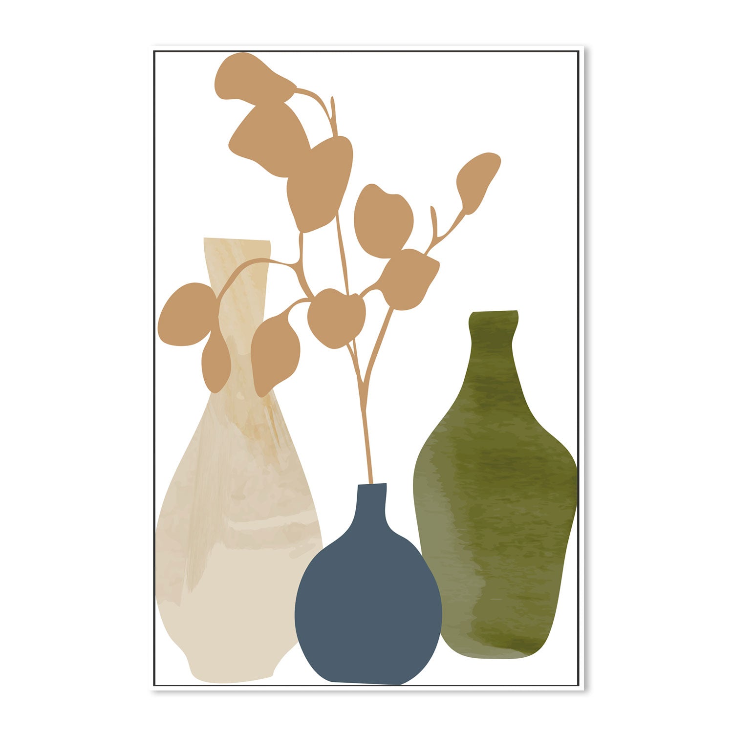 wall-art-print-canvas-poster-framed-Vase Trio, Style B-GIOIA-WALL-ART