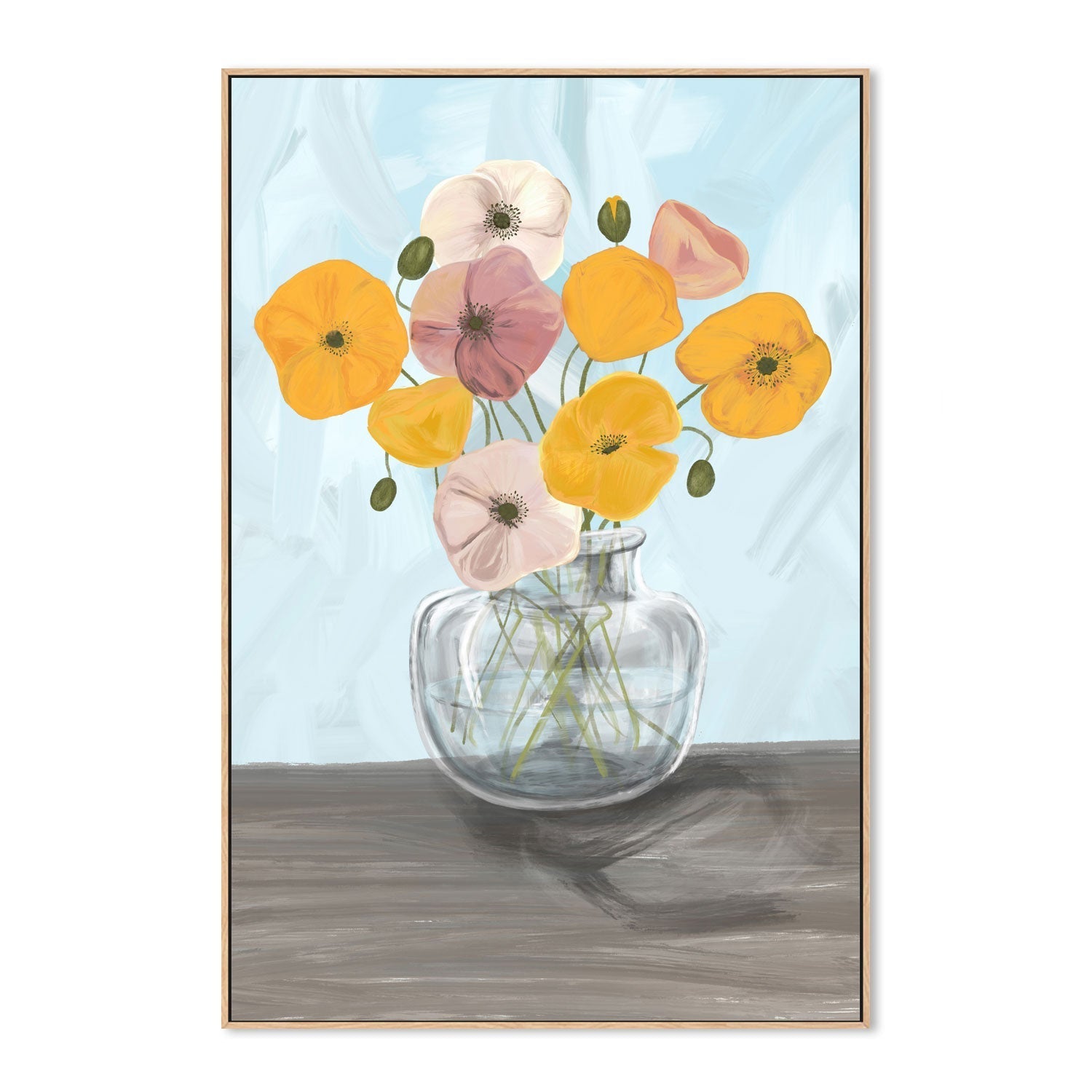 wall-art-print-canvas-poster-framed-Vase with poppys , By Emelie Maria-4