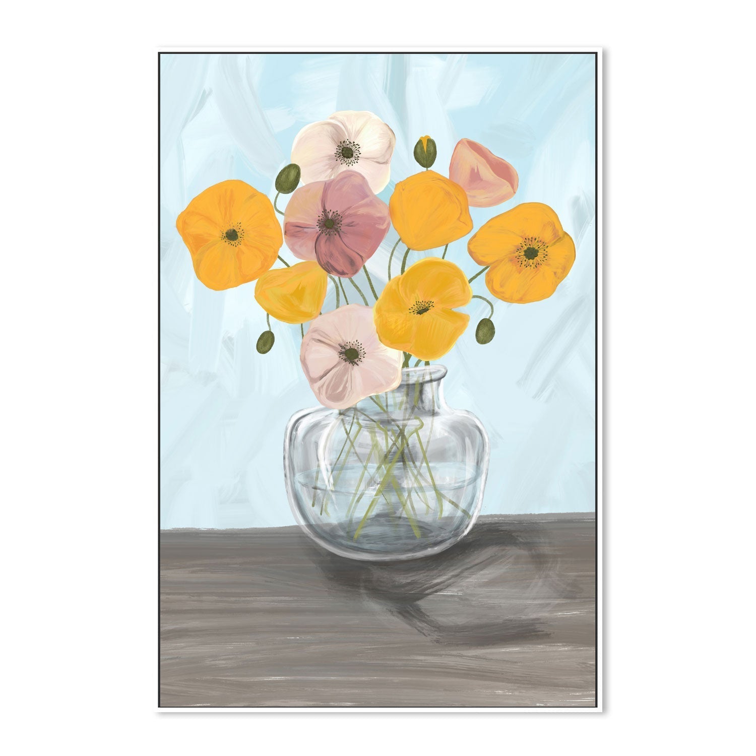 wall-art-print-canvas-poster-framed-Vase with poppys , By Emelie Maria-5