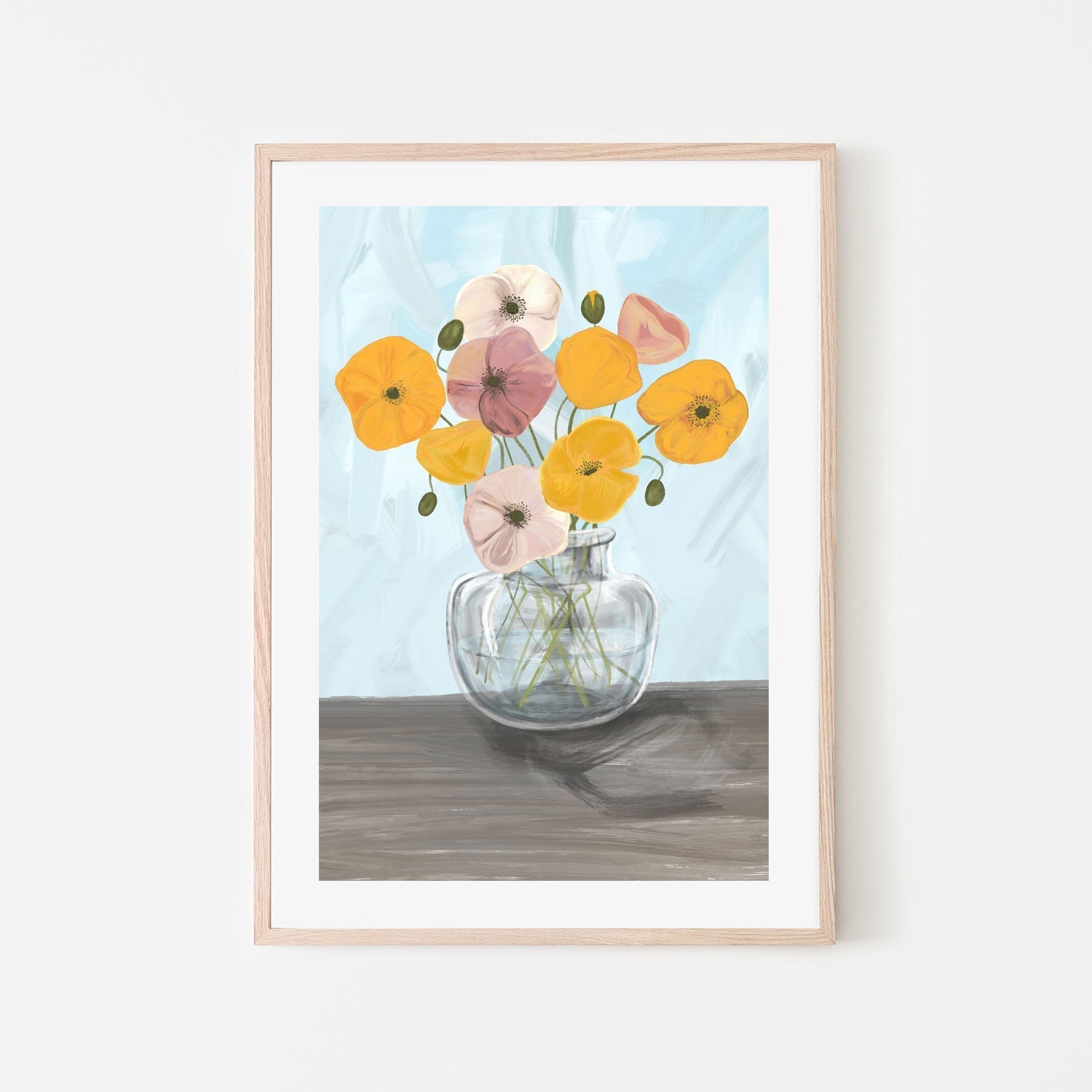 wall-art-print-canvas-poster-framed-Vase with poppys , By Emelie Maria-6