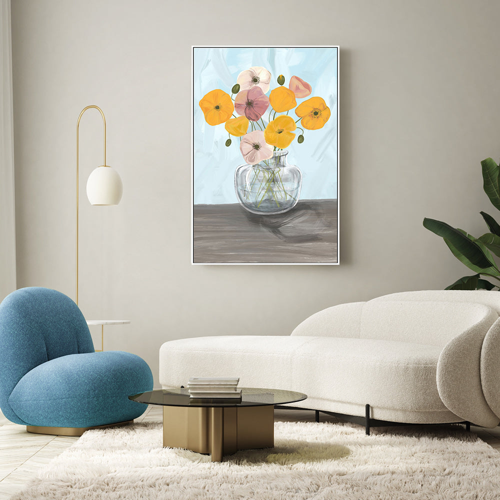 wall-art-print-canvas-poster-framed-Vase with poppys , By Emelie Maria-7