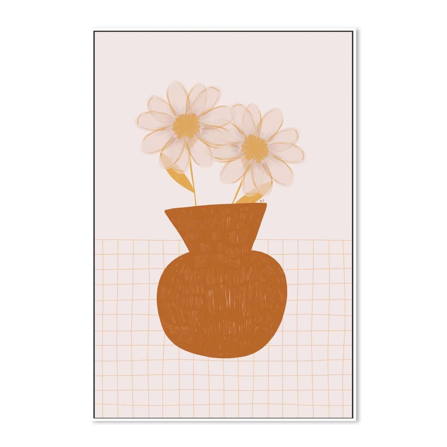 wall-art-print-canvas-poster-framed-Vase with Two Daisies , By Menina Lisboa-5