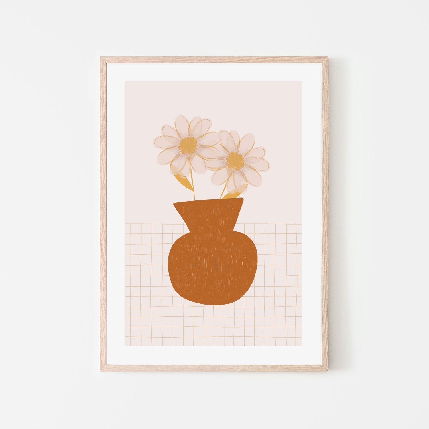 wall-art-print-canvas-poster-framed-Vase with Two Daisies , By Menina Lisboa-6