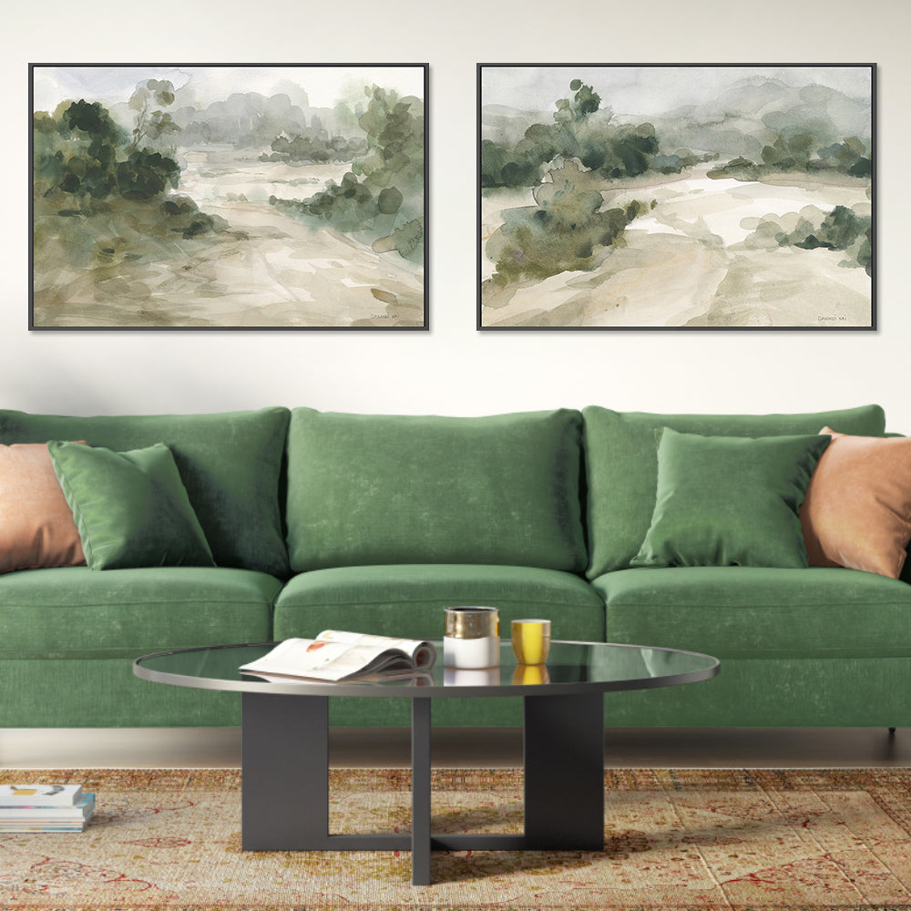 wall-art-print-canvas-poster-framed-Verdant, Style A & B, Set Of 2 , By Danhui Nai-2