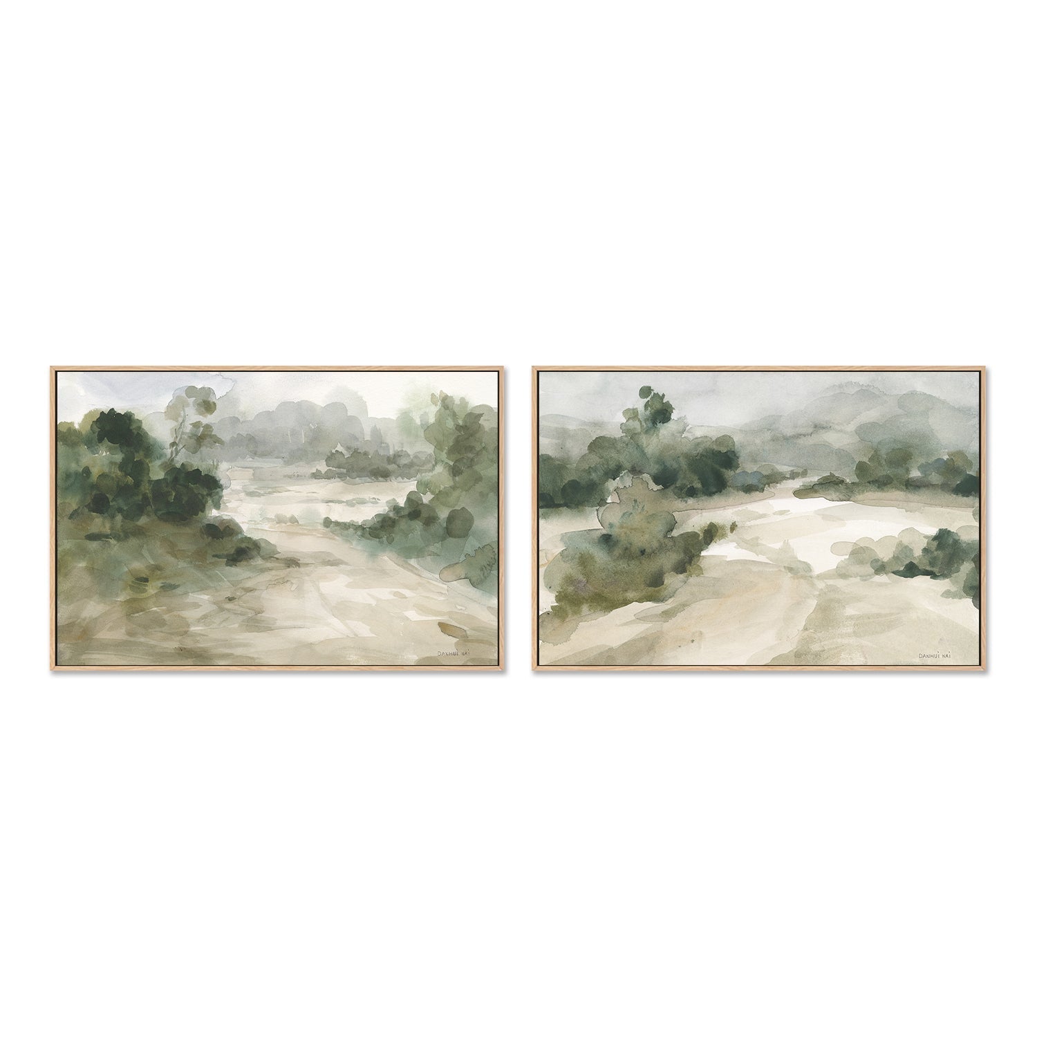 wall-art-print-canvas-poster-framed-Verdant, Style A & B, Set Of 2 , By Danhui Nai-4