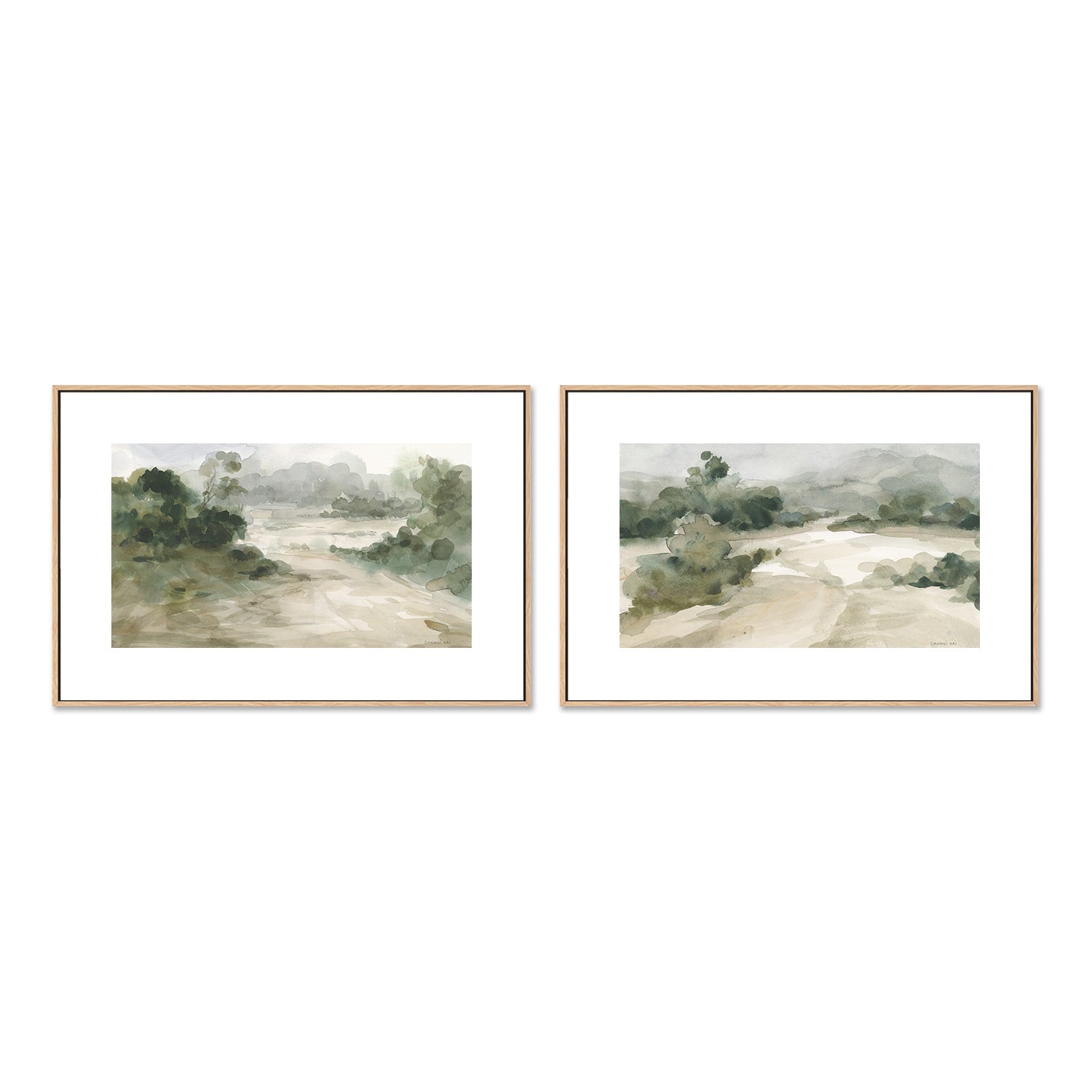 wall-art-print-canvas-poster-framed-Verdant, Style A & B, Set Of 2 , By Danhui Nai-6