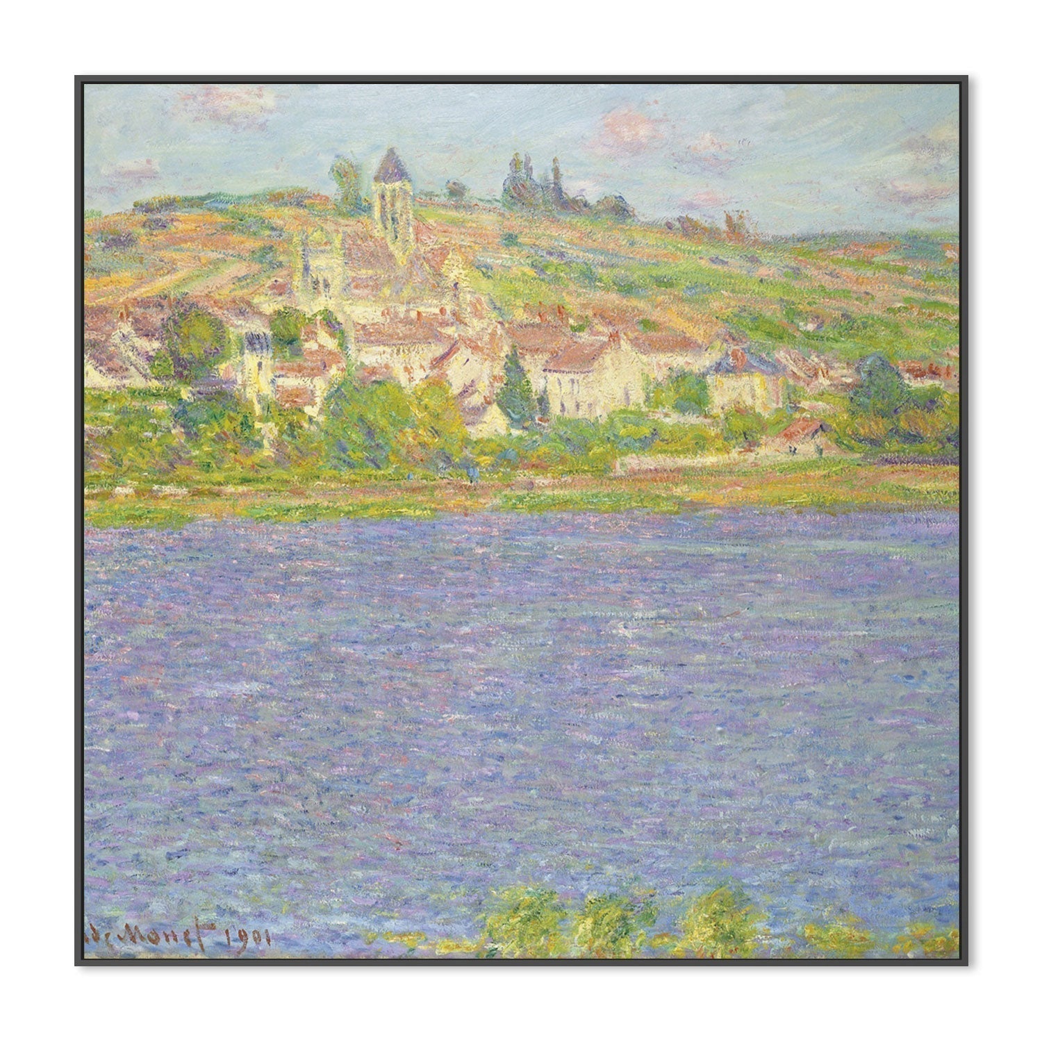 wall-art-print-canvas-poster-framed-Vetheuil Sun Effect 1901 , By Monet-by-Gioia Wall Art-Gioia Wall Art