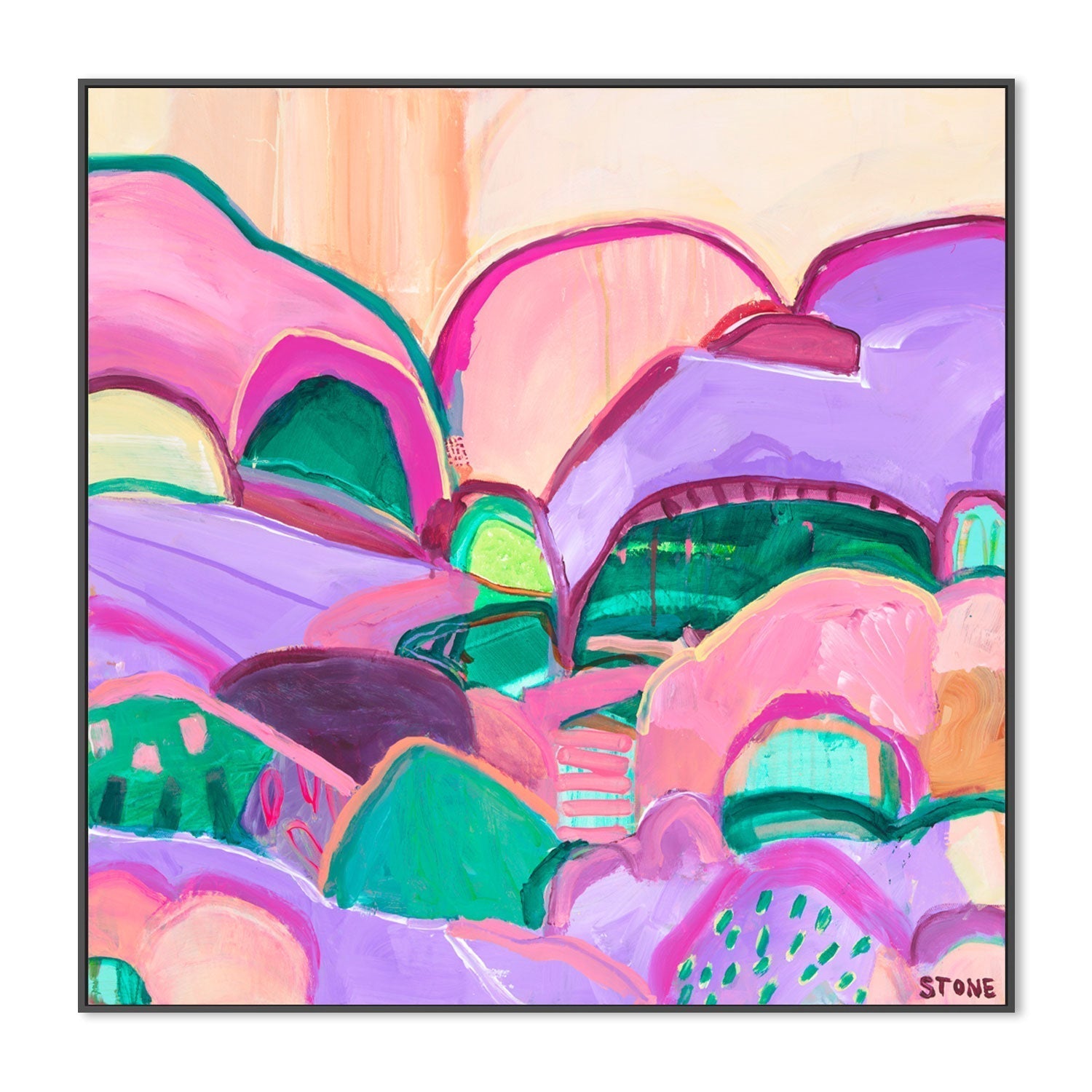 wall-art-print-canvas-poster-framed-Vibrant Hills , By Belinda Stone-GIOIA-WALL-ART