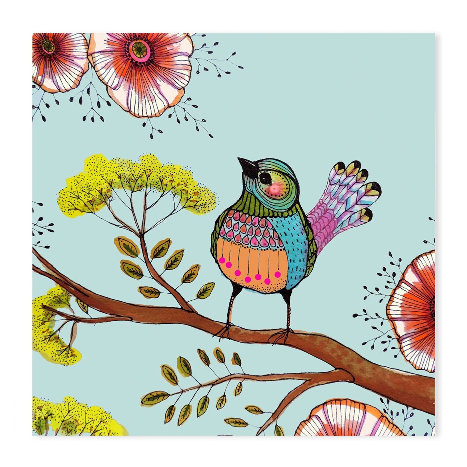 wall-art-print-canvas-poster-framed-Vibrant Little Bird-GIOIA-WALL-ART