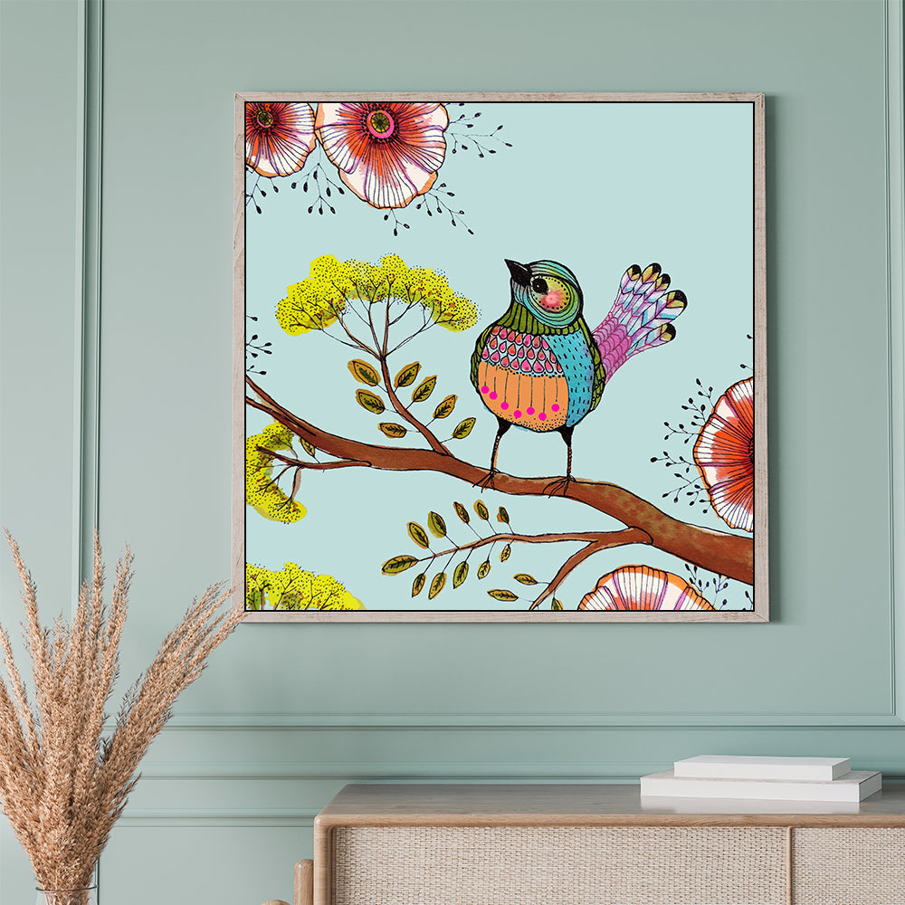 wall-art-print-canvas-poster-framed-Vibrant Little Bird-GIOIA-WALL-ART