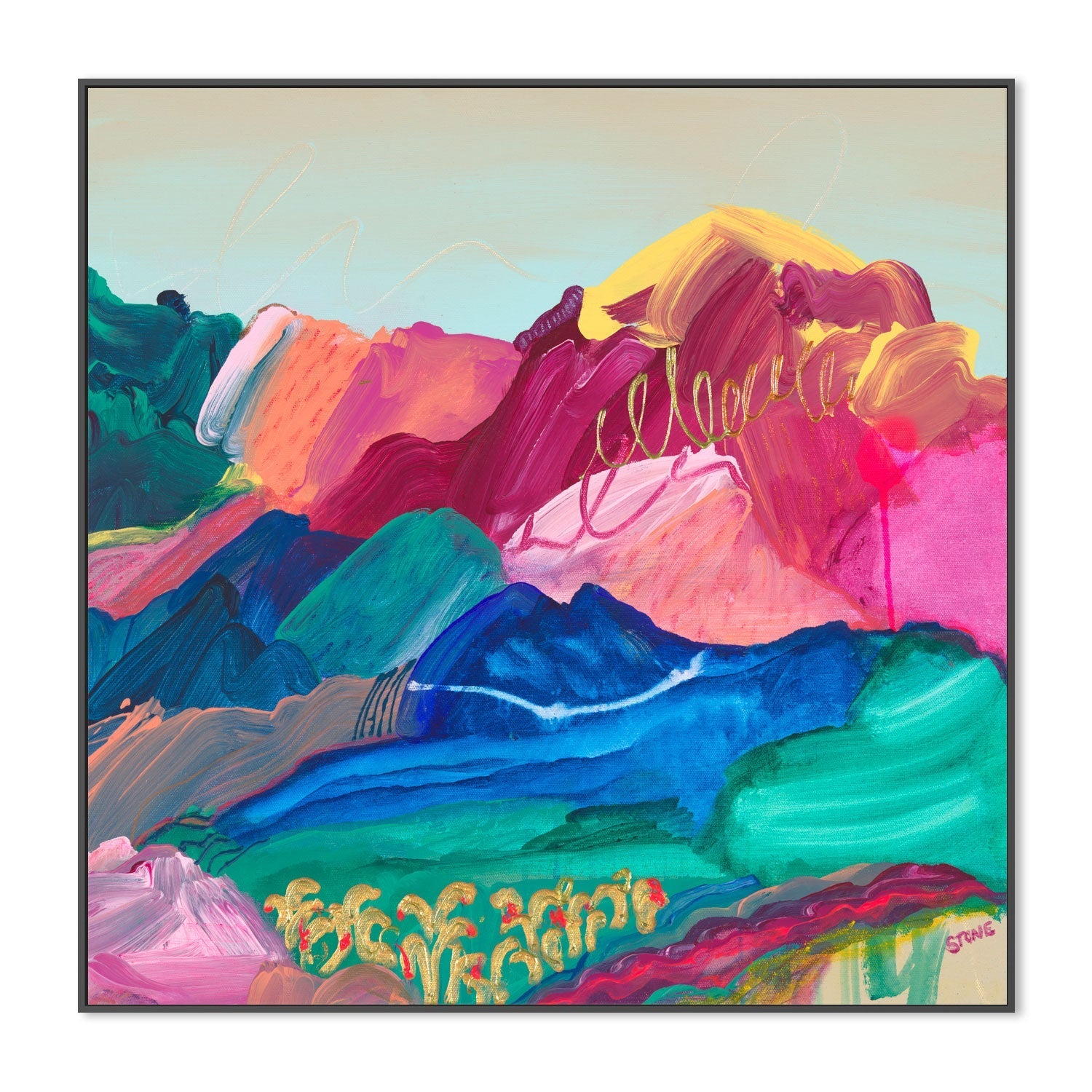 wall-art-print-canvas-poster-framed-Vibrant Valley, Style A , By Belinda Stone-3