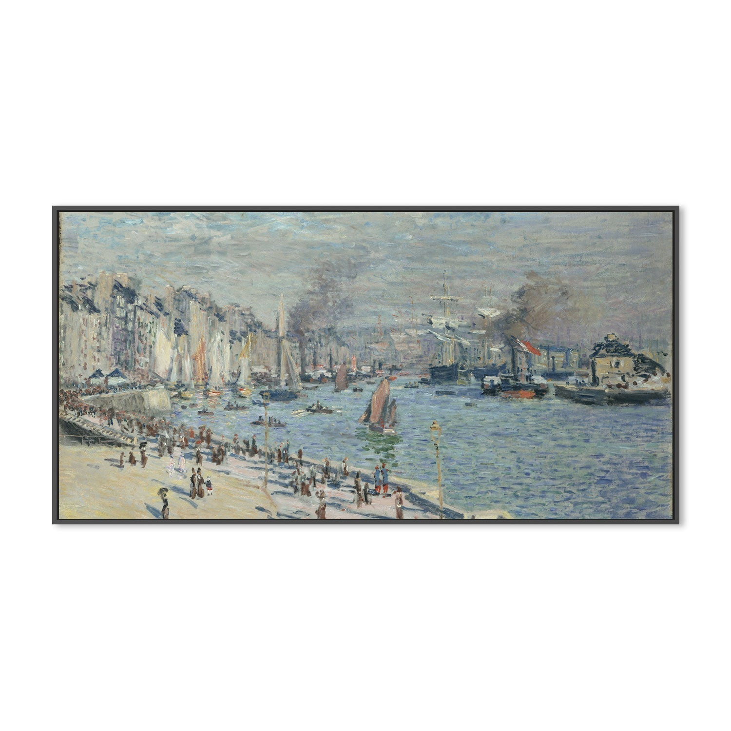 wall-art-print-canvas-poster-framed-View of the Old Outer Harbor at Le Havre 1874 , By Monet-by-Gioia Wall Art-Gioia Wall Art