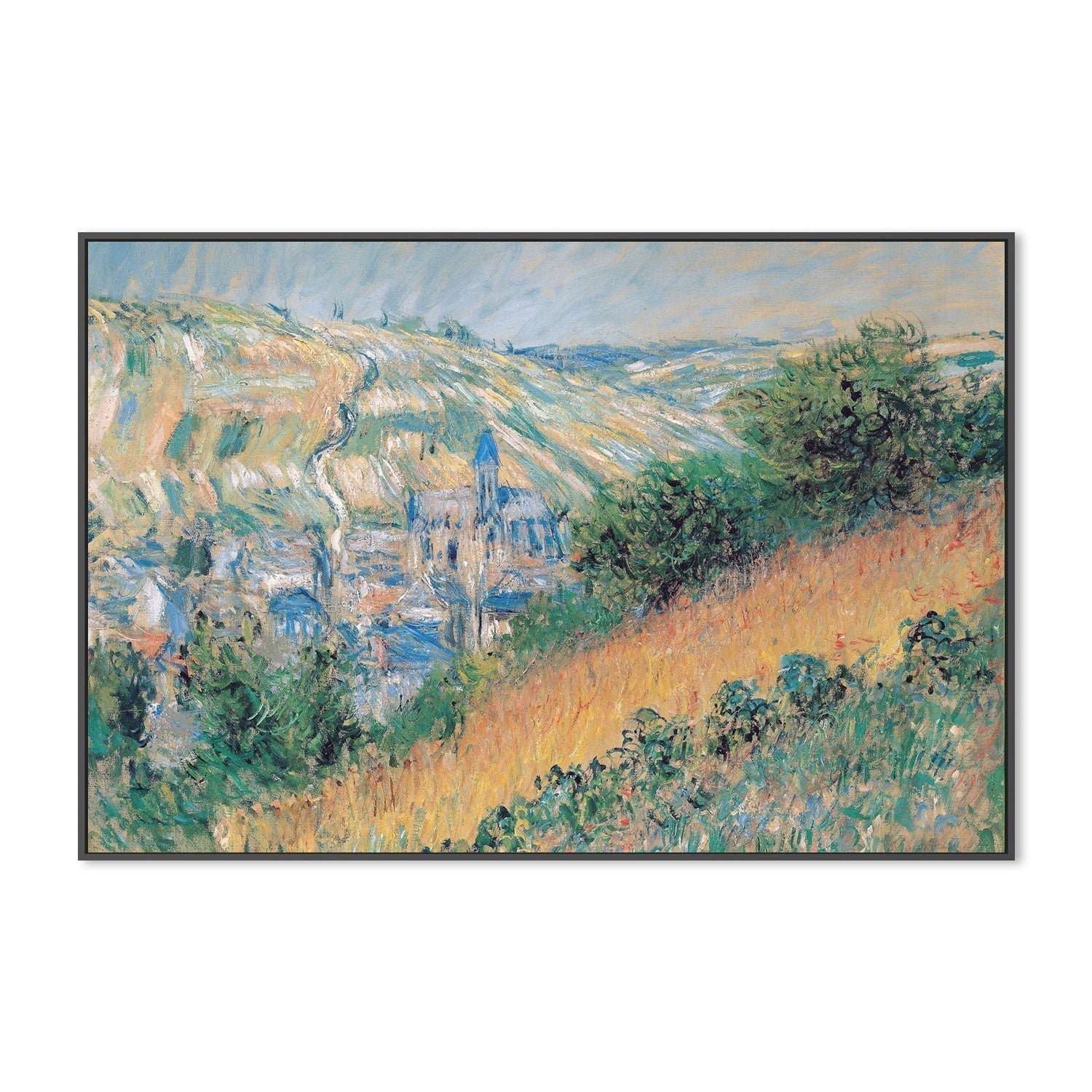 wall-art-print-canvas-poster-framed-View over Vetheuil 1881 , By Monet-by-Gioia Wall Art-Gioia Wall Art