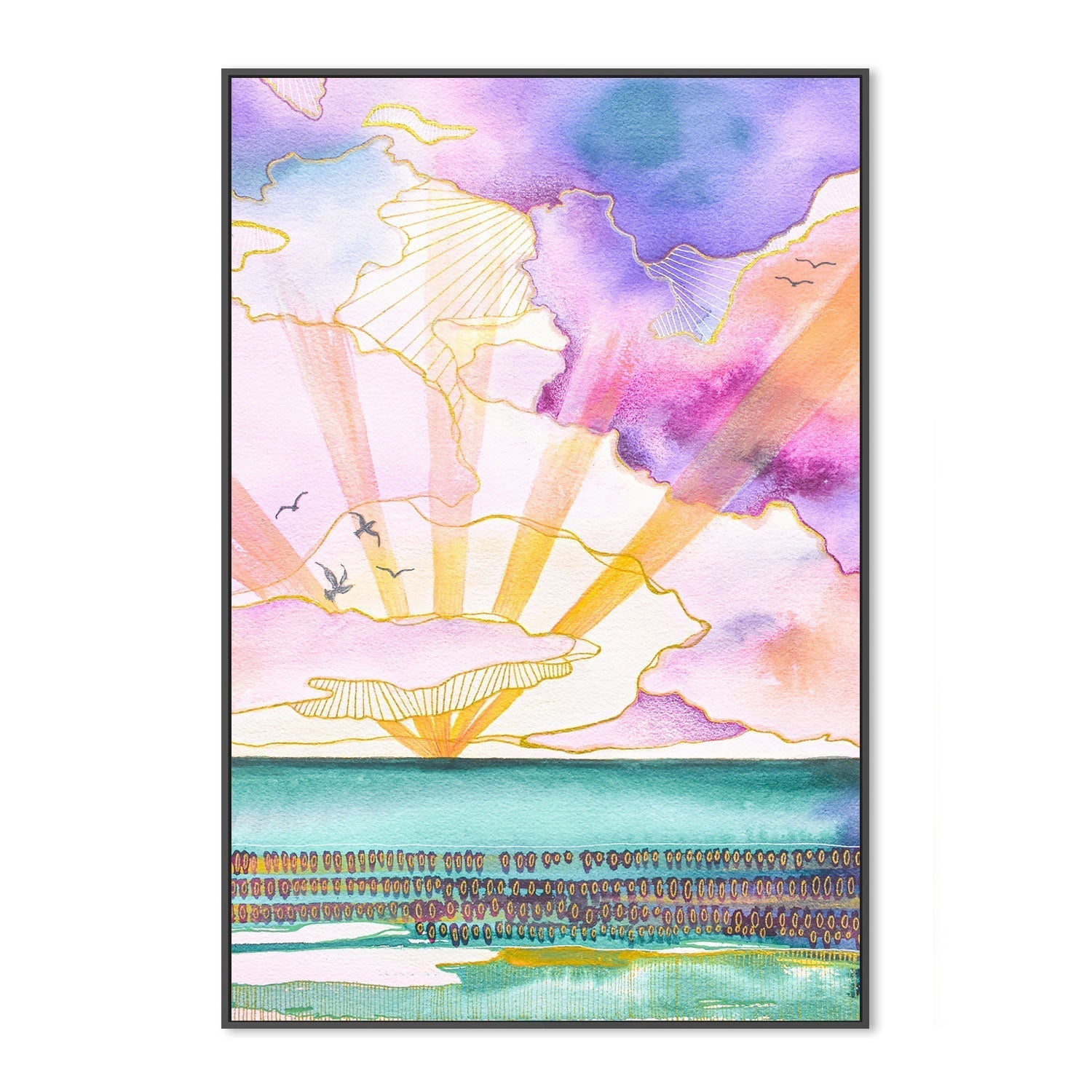 wall-art-print-canvas-poster-framed-Violet Clouds, Style A , By Sarah Carlton Art-GIOIA-WALL-ART