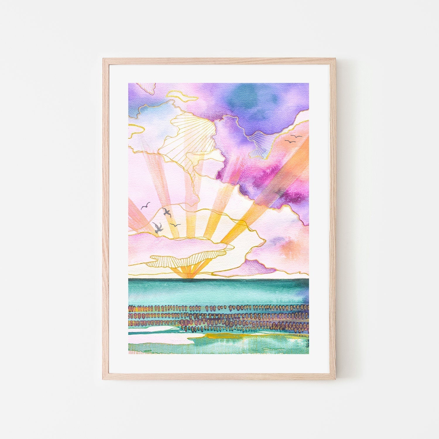 wall-art-print-canvas-poster-framed-Violet Clouds, Style A , By Sarah Carlton Art-GIOIA-WALL-ART