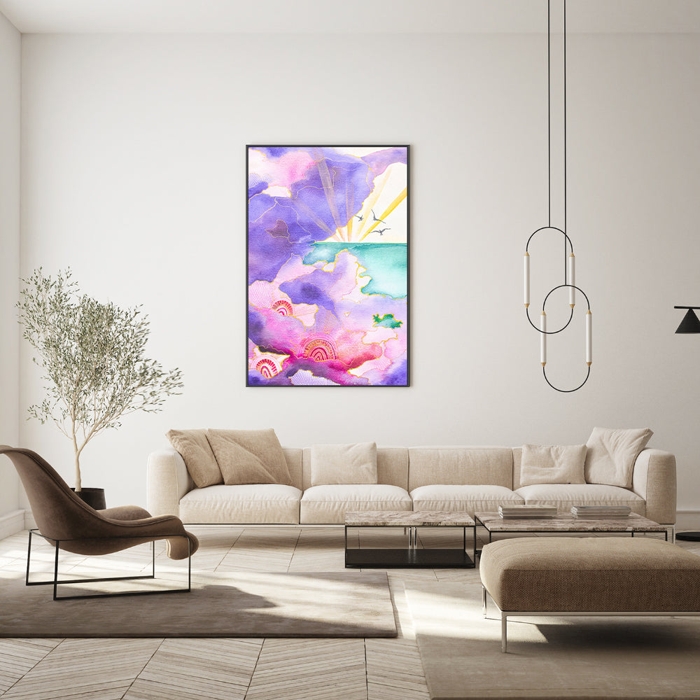 wall-art-print-canvas-poster-framed-Violet Clouds, Style B , By Sarah Carlton Art-GIOIA-WALL-ART